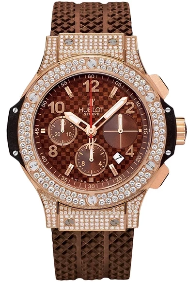 Hublot Big Bang Cappuccino Diamonds Chronograph 18K Rose Gold Men's Luxury Watch with Diamond Bezel - Perfect for Business Meetings, Gala Events & Special Occasions