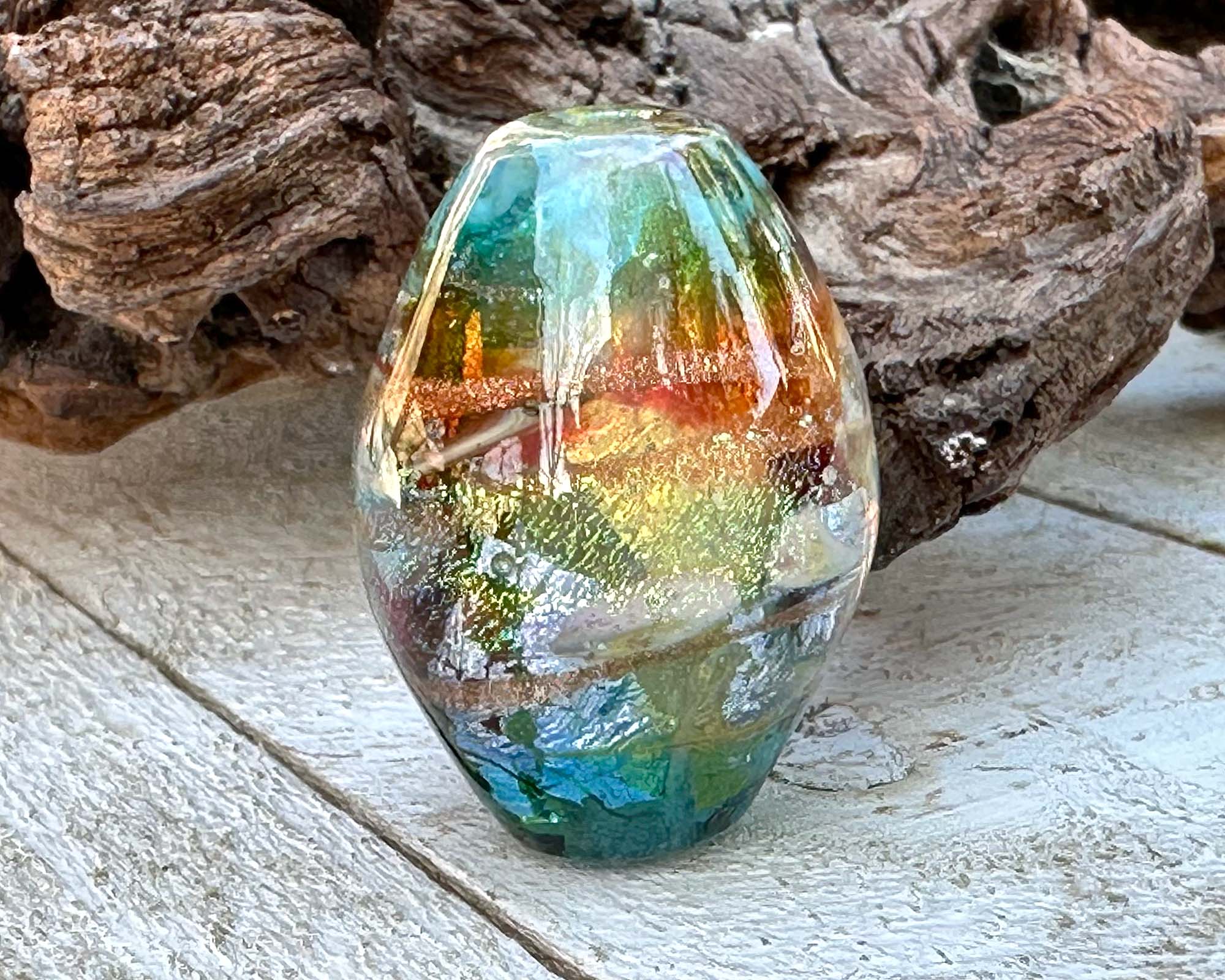 Handmade Cosmic Blue Lampwork Glass Focal Bead for Jewelry Making - Perfect for Necklaces, Bracelets & DIY Crafts