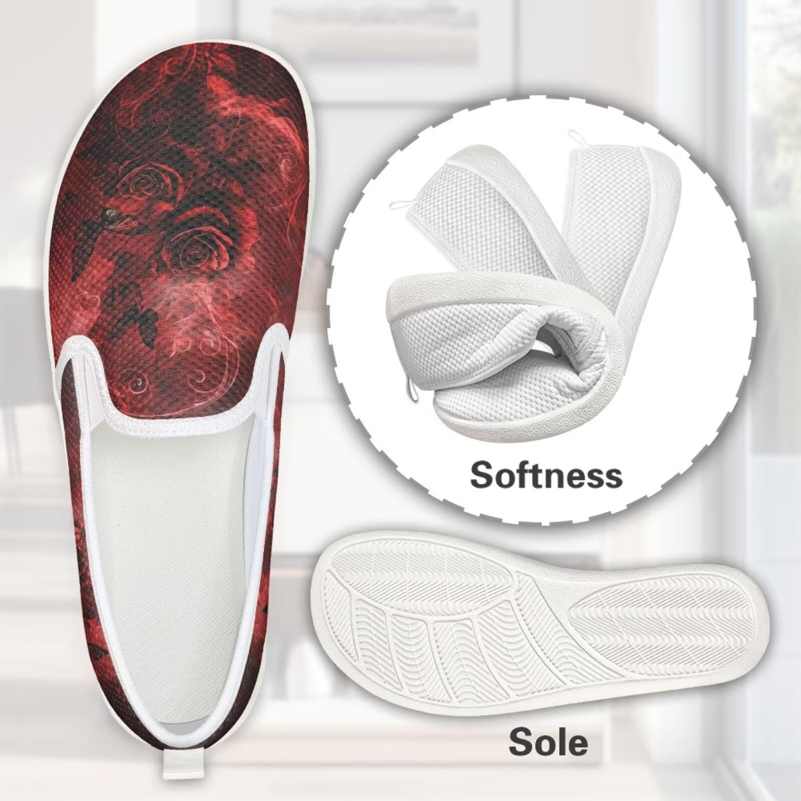 Women's Casual Slip-On Walking Shoes - Breathable Mesh Flats for Wide Feet, Non-Slip Comfortable Tennis Shoes | Perfect for Work, Travel & Everyday Wear