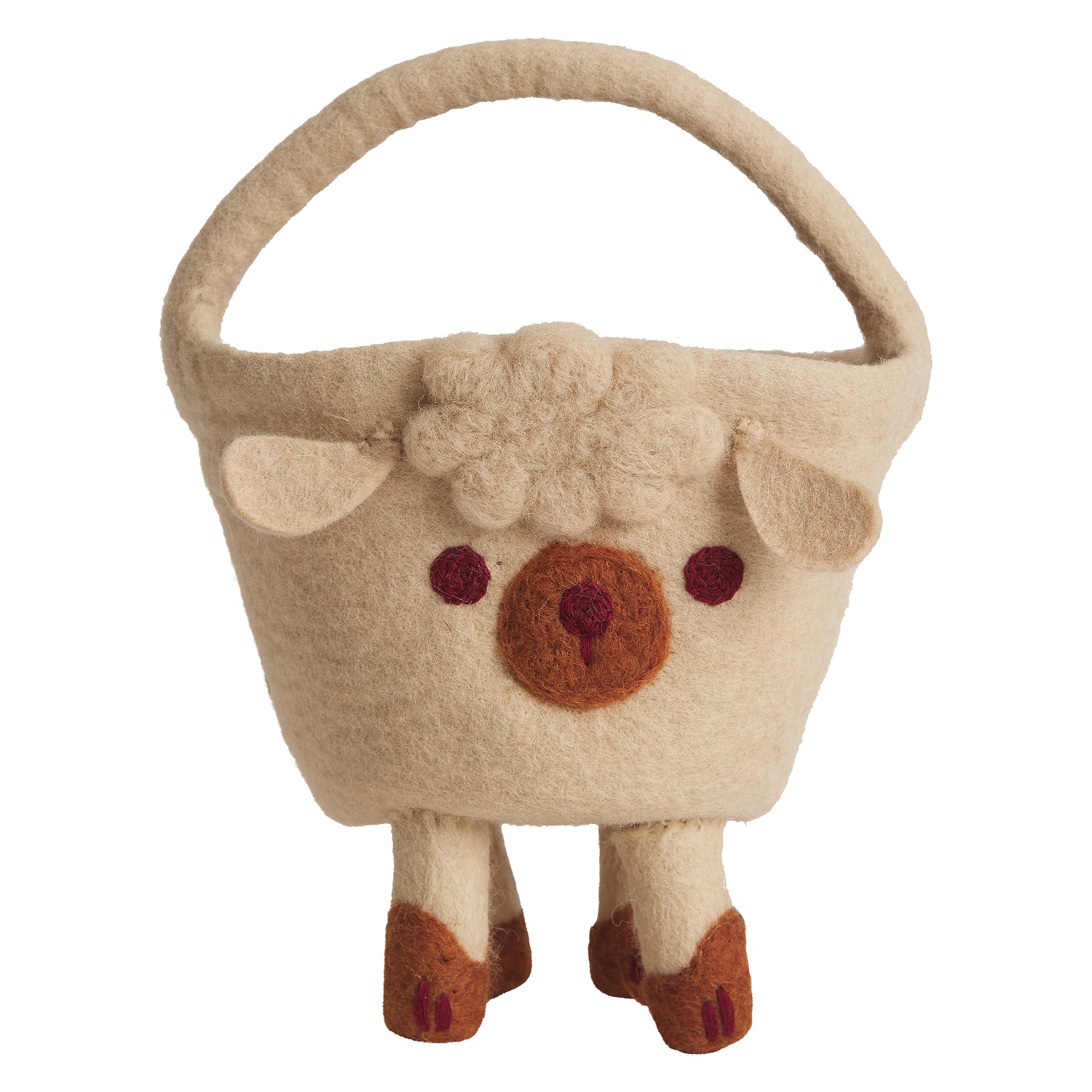 Natural Handwoven Mavis Felt Basket - Eco-Friendly Storage Organizer for Home, Office & Nursery | Perfect for Toys, Blankets & Decor