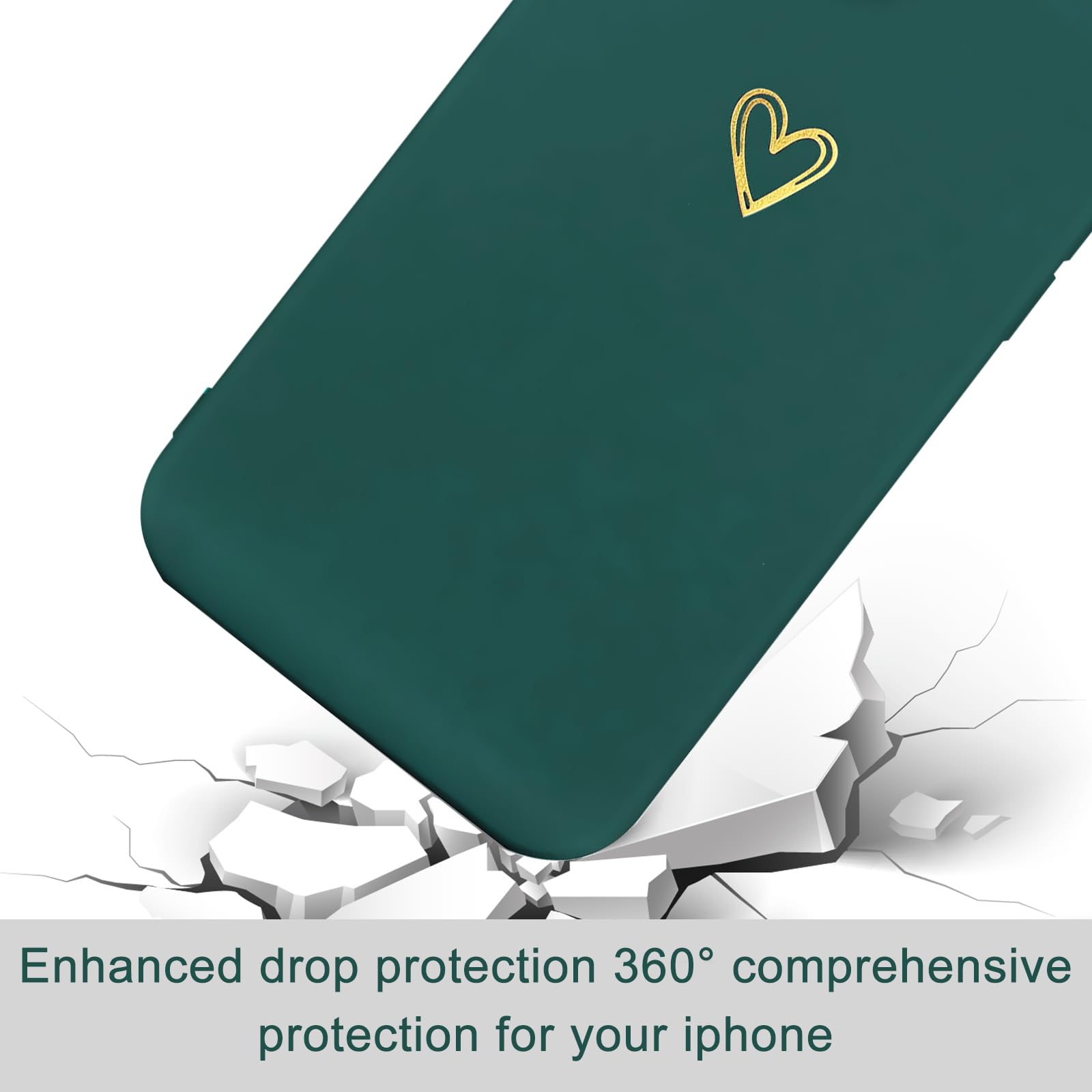 Cute Slim Shockproof iPhone 14 Case with Wireless Charging Support - Protective Green Phone Cover for Everyday Use, Travel & Outdoor Activities