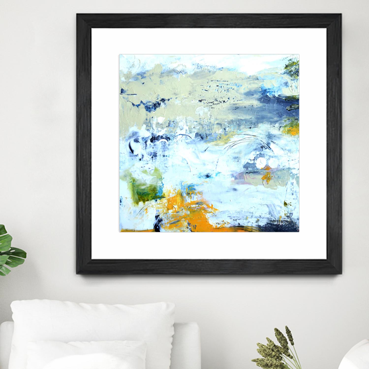Abstract Beach Wall Art - Modern Coastal Decor for Living Room, Bedroom & Office - Handmade Canvas Painting - Perfect for Home, Vacation House & Airbnb Stays