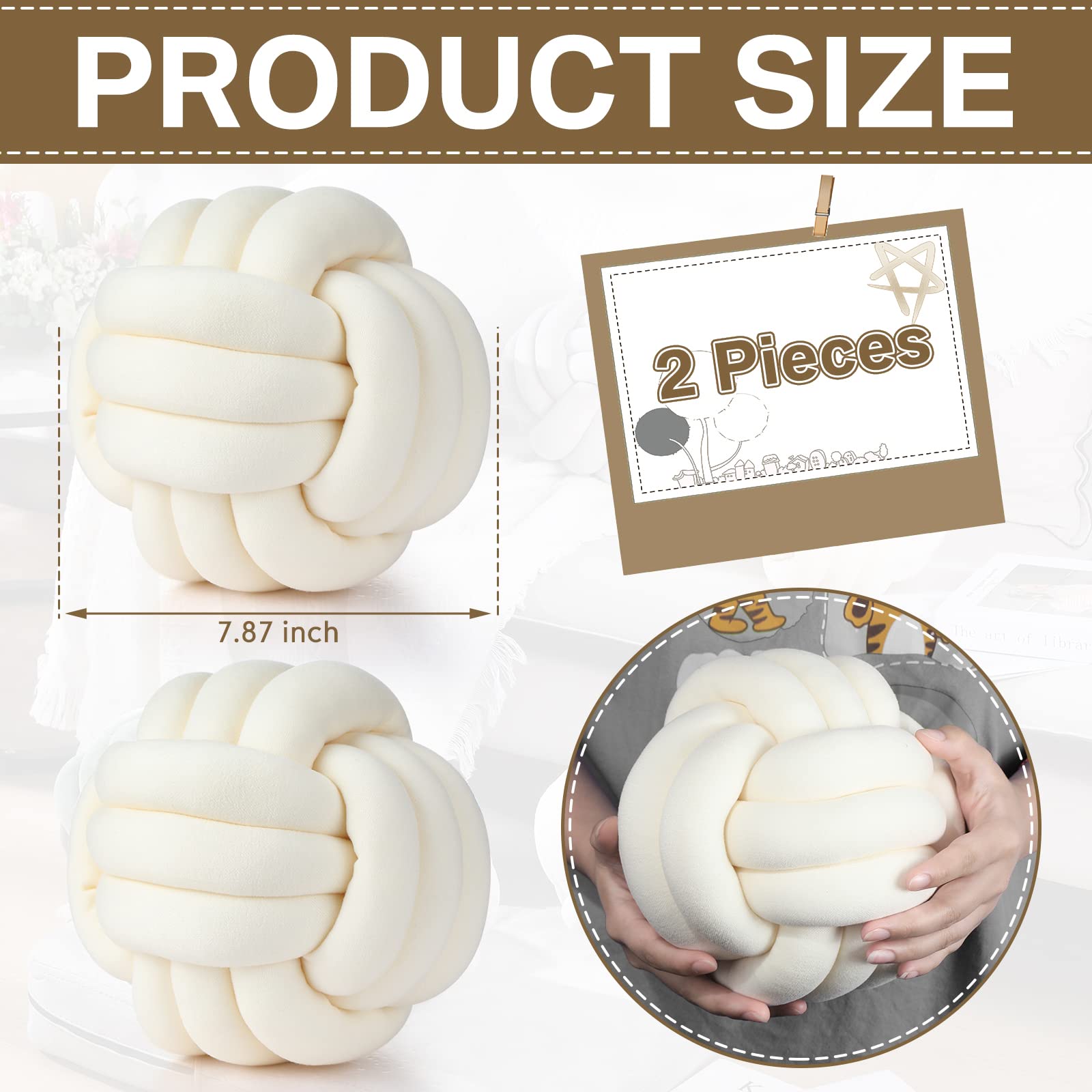 Namalu Plush Knot Pillows - Stress Relief for Bed & Sofa (10.6
