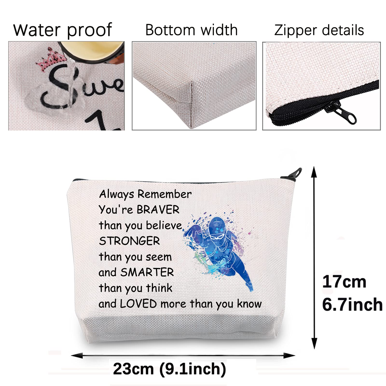 CMNIM Swim Lover Gift - Waterproof Swimmer Cosmetic Bag for Women | Travel Toiletry Organizer Case | Perfect for Swimming Team Gifts, Pool Parties & Beach Vacations