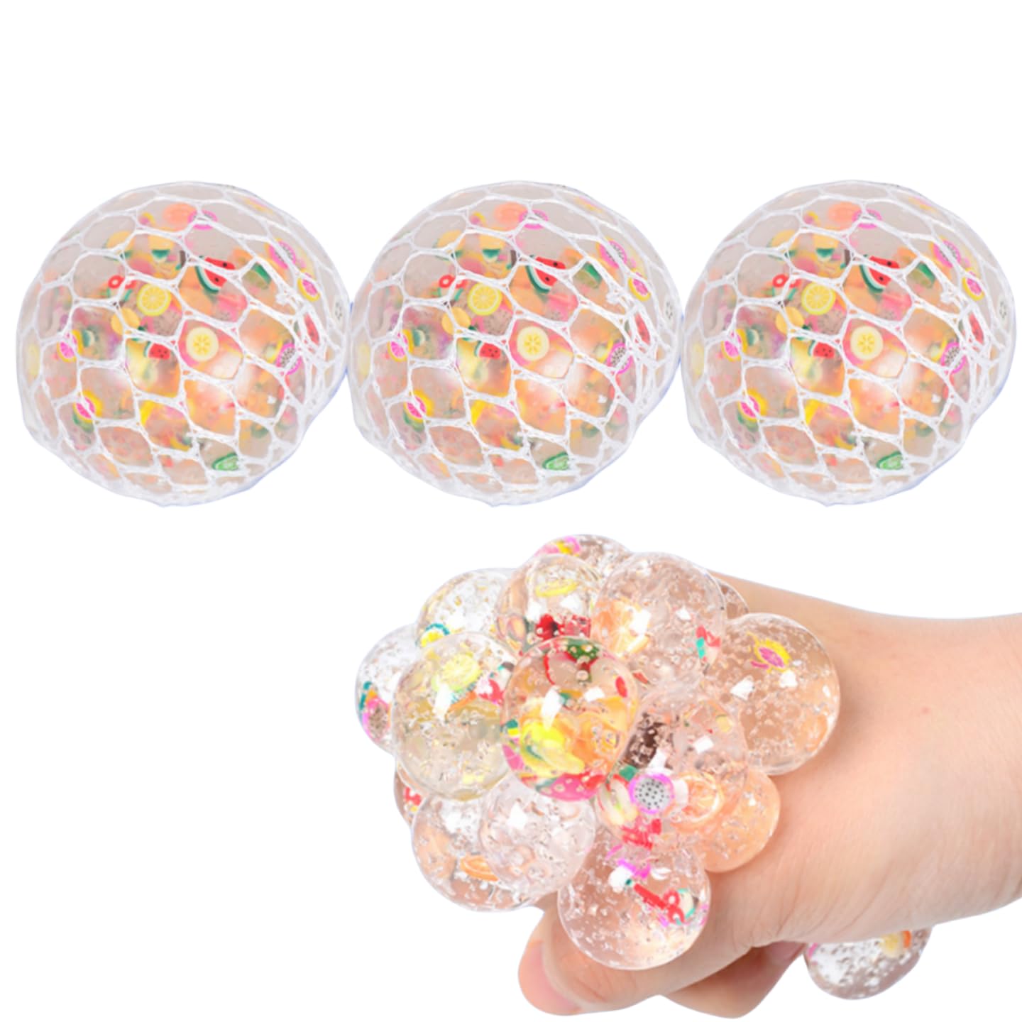 1PCS Squishy Grape Mesh Stress Ball - Sensory Fidget Toy for Anxiety Relief, Hand Therapy & Stress Management - Perfect for Office, Classroom & Home Use