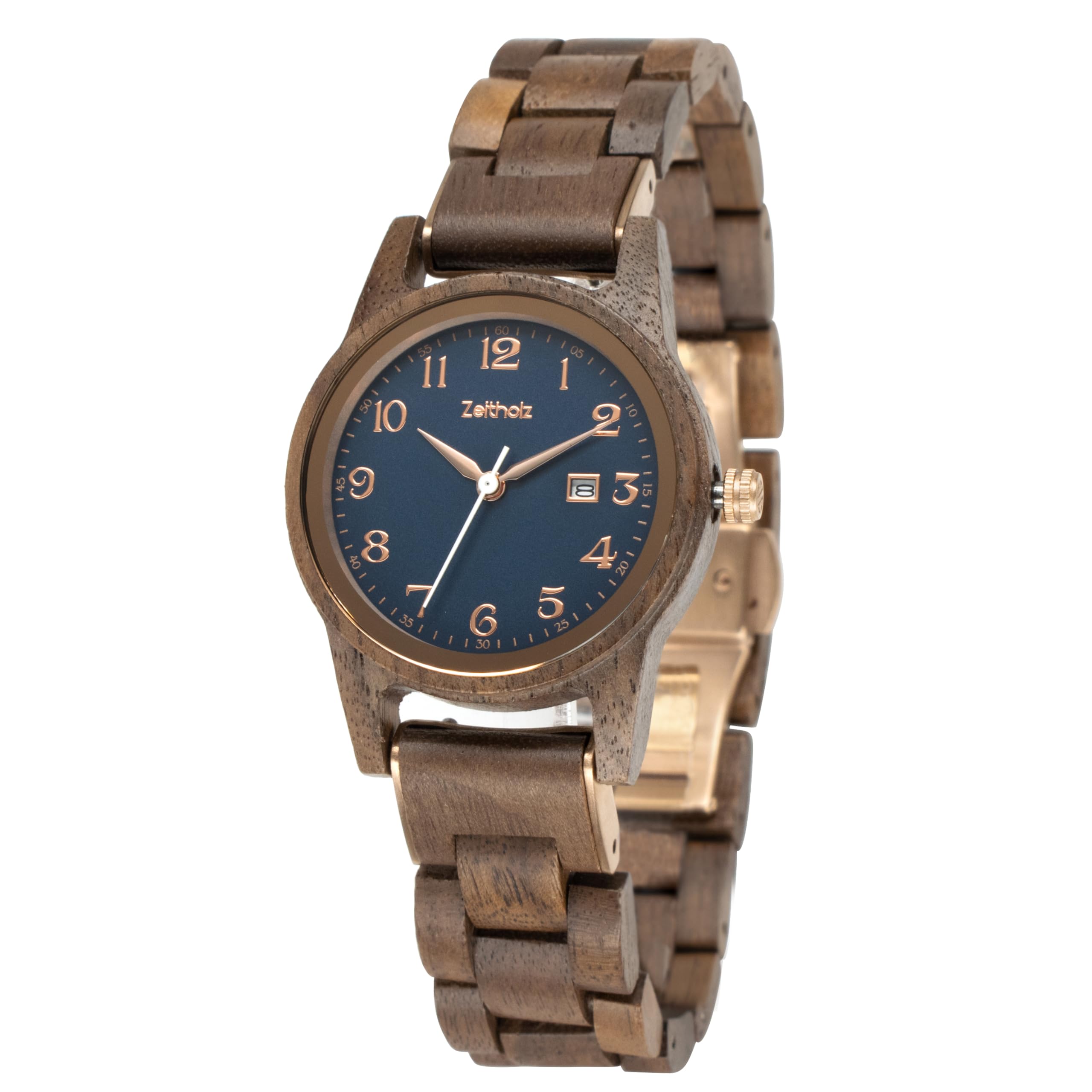 Zeitholz Women's Wooden Watch - 100% Natural Wood Analog Watch with Japanese Quartz Movement, 32mm, Leuben Collection - Perfect Gift for Her, Ideal for Casual, Office & Outdoor Wear