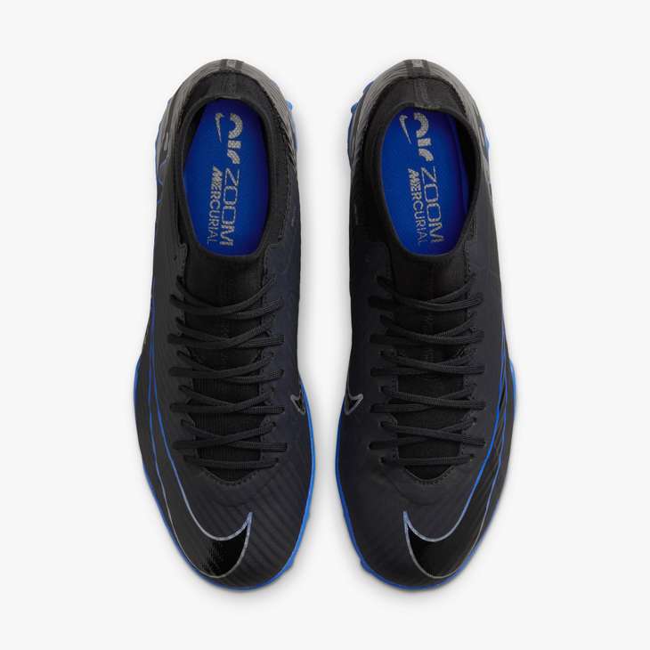 Nike Mercurial Superfly 9 Academy TF Turf Soccer Shoes for Men - Black/Royal - Artificial Grass Football Cleats for Training & Matches