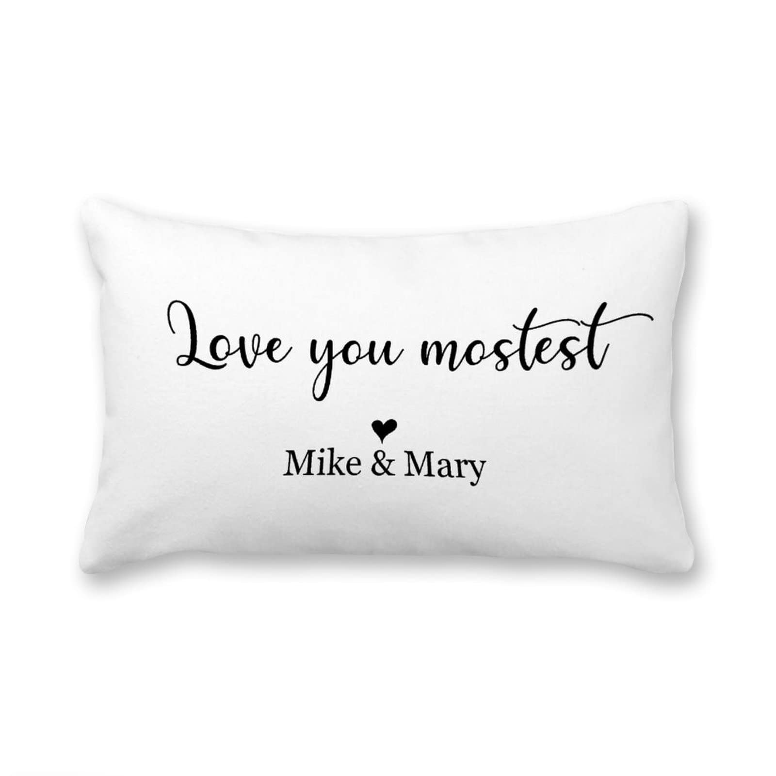 Personalized 'I Love You Mostest' Lumbar Pillow Cover 12x20 - Bride Wedding Gift, Custom Couples Pillow Case for Sofa, Bed, Home Decor - Perfect for Anniversaries & Newlyweds