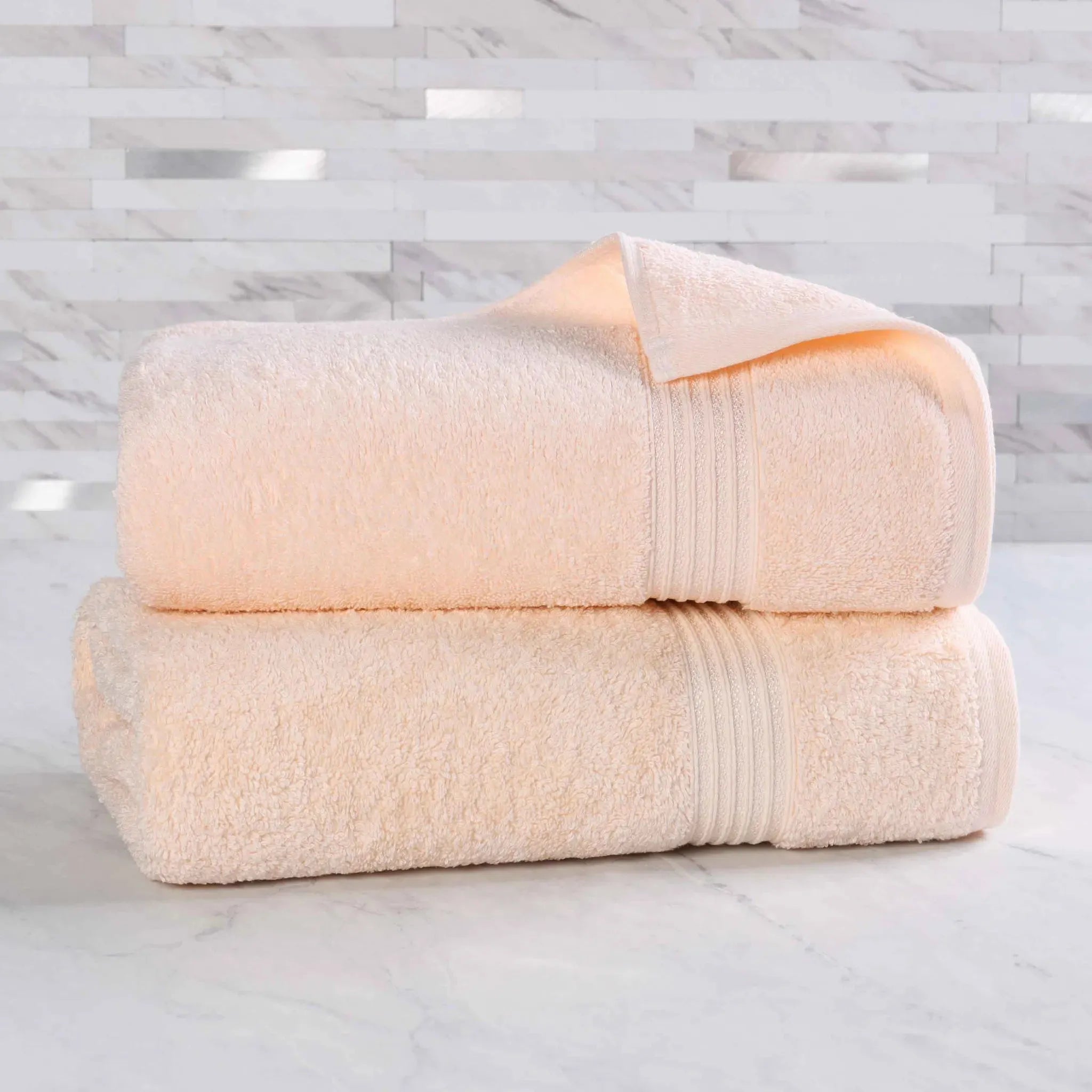 Premium Egyptian Cotton Bath Towel Set of 2 - Ultra Soft & Highly Absorbent Luxury Bath Sheets for Spa, Hotel & Home Use - 100% Heritage Cotton (White)