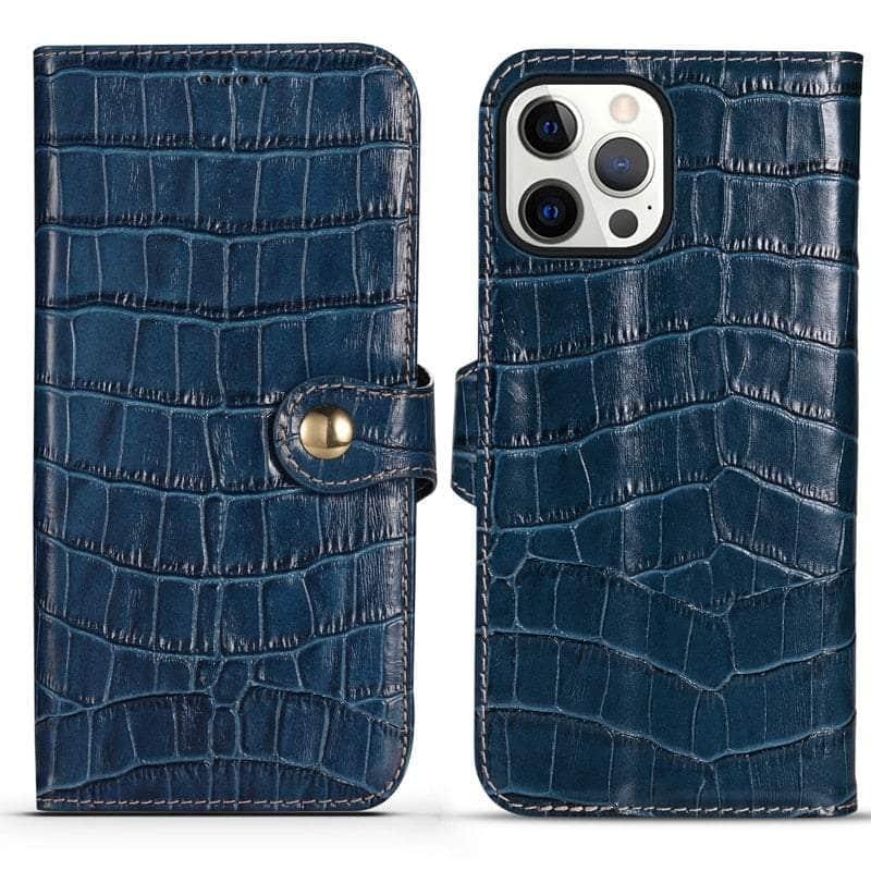 Premium Genuine Leather iPhone 13 Pro Case - Natural Cowhide Full Edge Protection - Slim Fit Shockproof Cover for Daily Use & Business Professionals