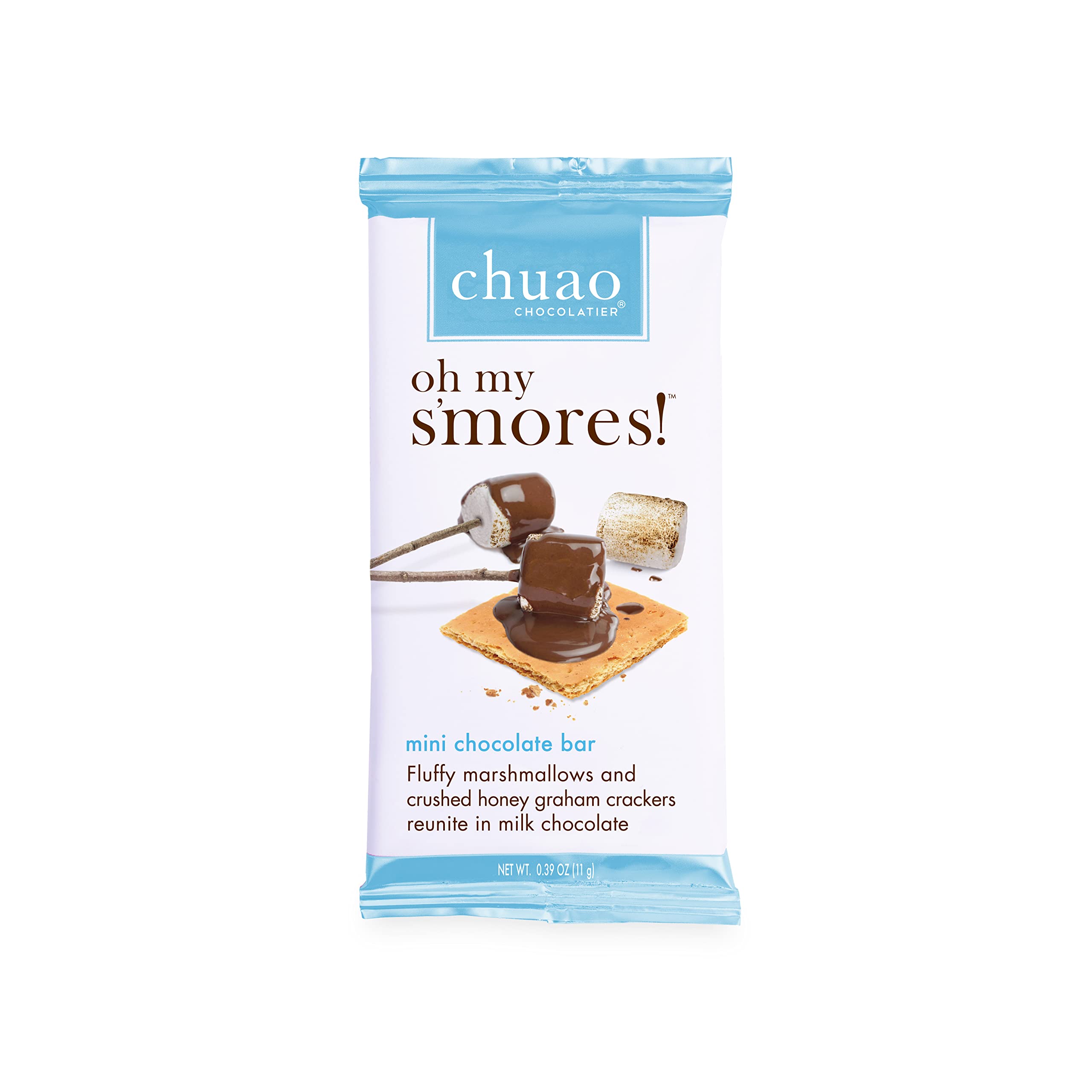 Chuao Chocolatier Oh My S'mores Milk Chocolate Mini Bars 100-Pack (0.39oz Each) - Gourmet Chocolate Gift for Birthdays, Thank You Gifts, Care Packages & Holiday Baskets | Perfect for Parties, Office Treats & Sweet Snacking