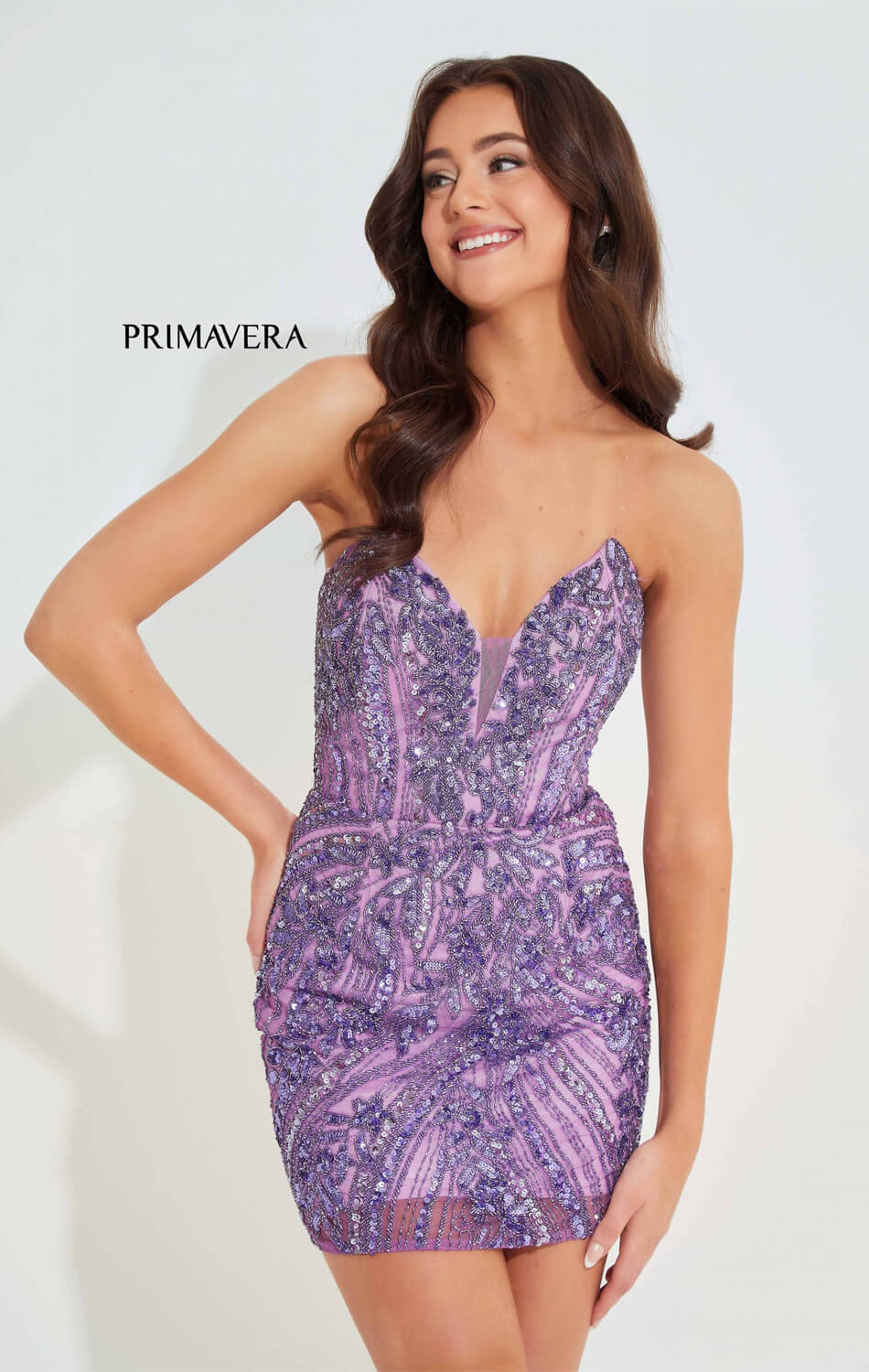 Primavera Strapless Sequin Beaded Short Party Dress - Elegant Cocktail & Evening Wear for Women