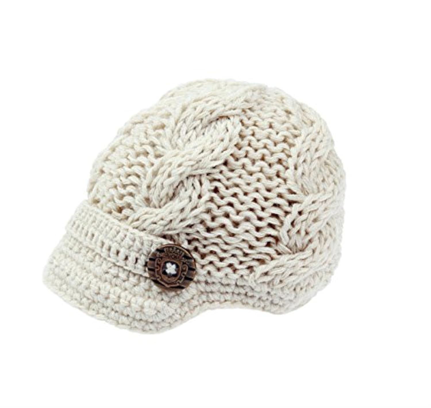 Baby Boys Crochet Knit Newsboy Cap with Brim Buttons - Vintage Photography Hat for Newborn Photo Shoots & Family Portraits