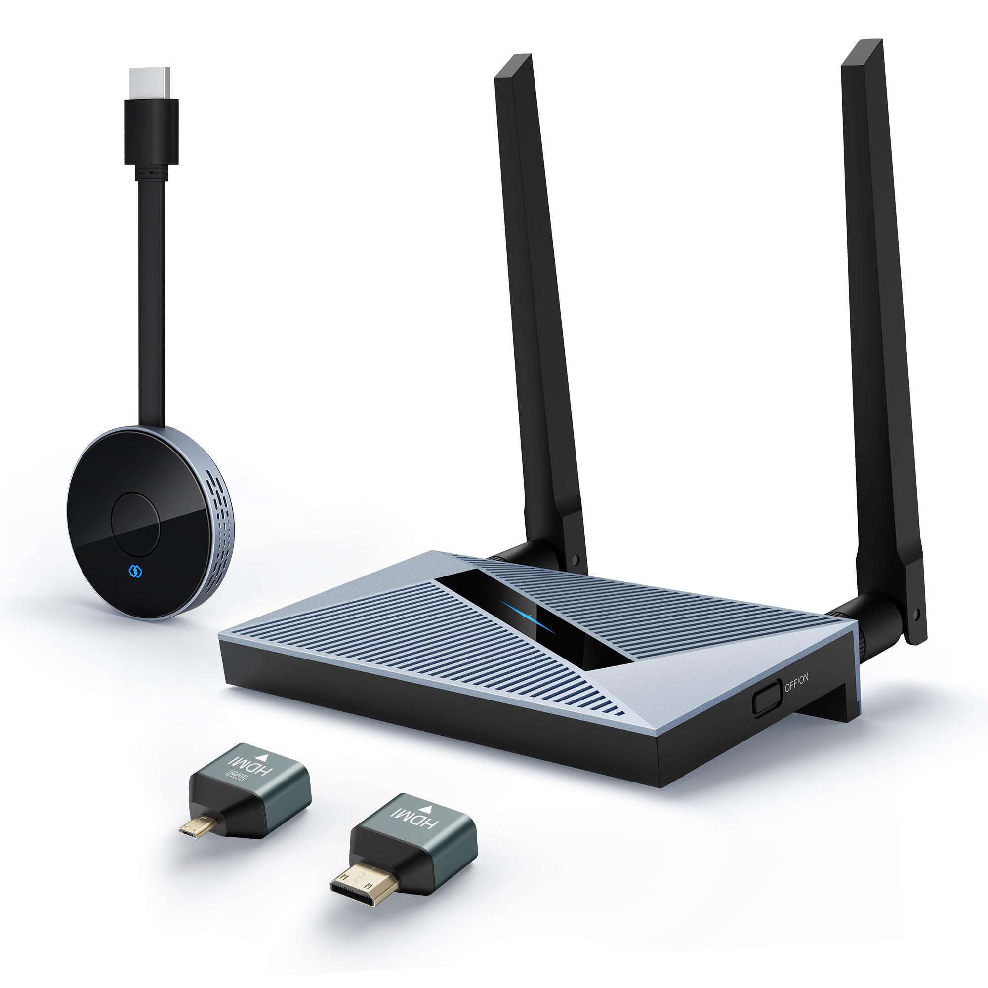 Wireless HDMI Transmitter & Receiver Kit - 4K Ultra HD Plug & Play Dongle Adapter with 2.4G/5GHz Dual Band for PC/Laptop to Monitor/TV | Perfect for Home Theater, Gaming & Office Presentations