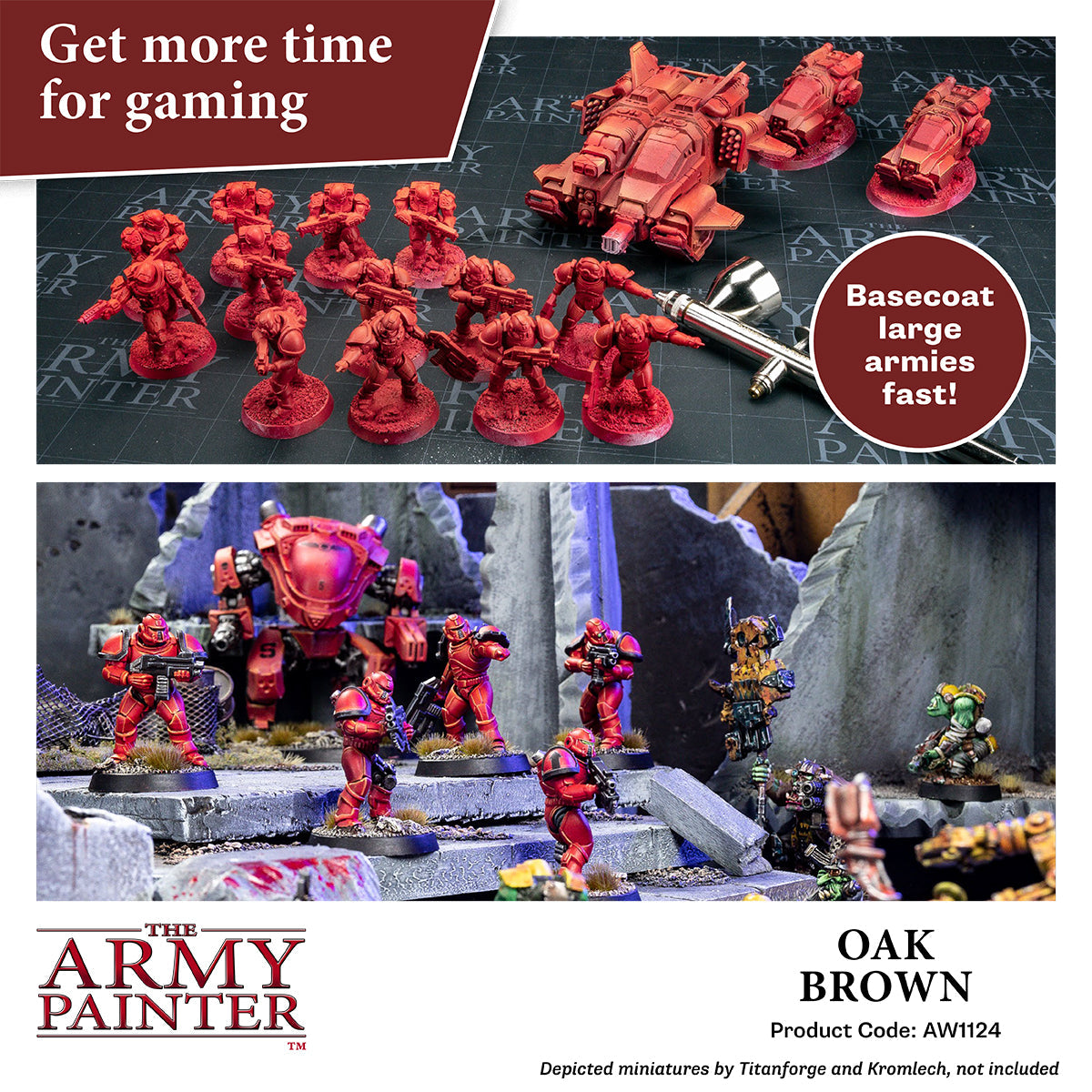 Warpaints Air: Premium Oak Brown Acrylic Paint for Miniatures & Models - Perfect for War Gaming, Tabletop, and DIY Crafts