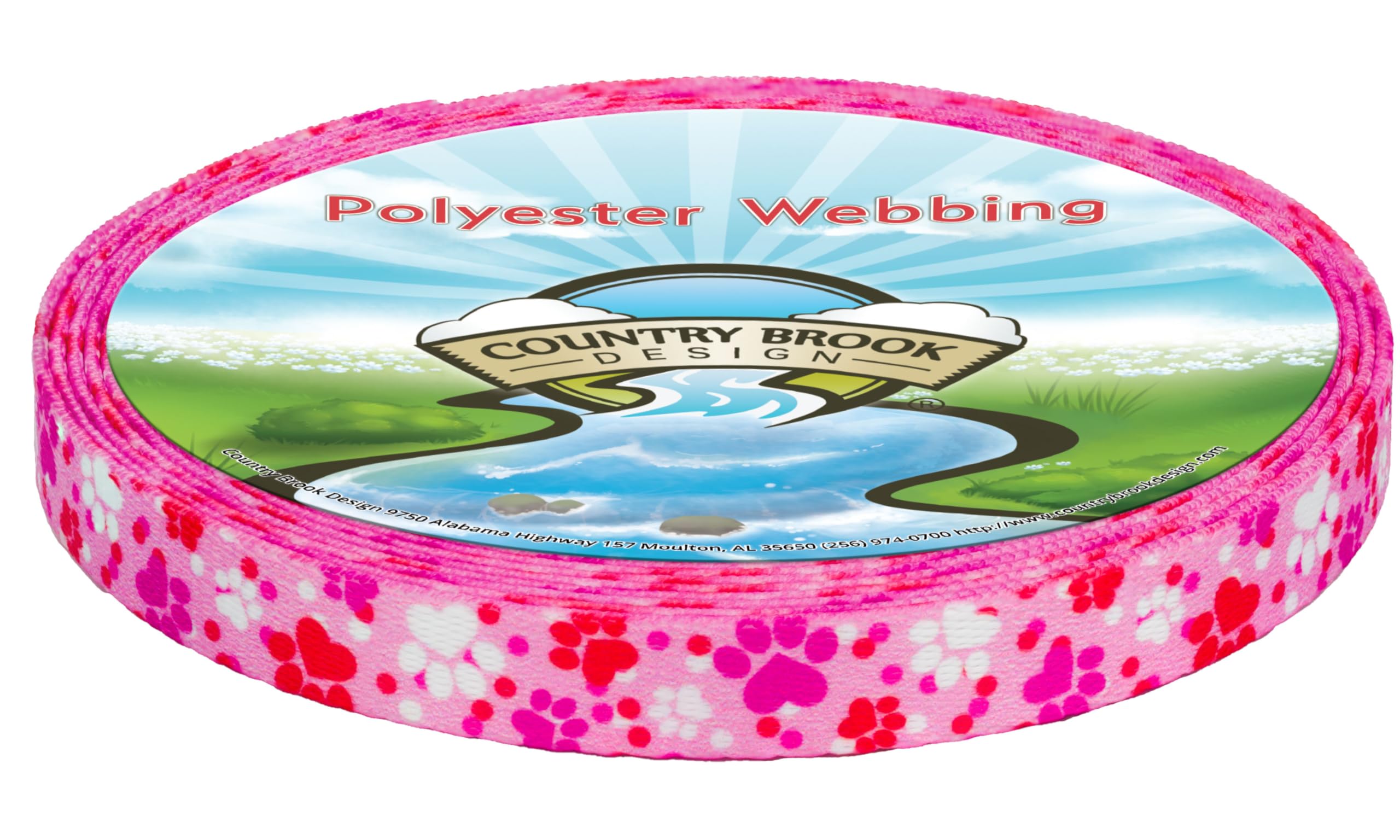 Country Brook Design - Puppy Love Polyester Webbing Dog Collar & Leash Set - Durable Pet Accessories for Small to Medium Dogs - Perfect for Daily Walks, Training & Outdoor Adventures
