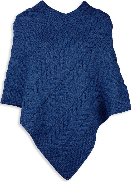 Aran Merino Wool Knit Poncho - Warm & Soft Women's Winter Cape Shawl Wrap for Outdoor Activities & Casual Wear
