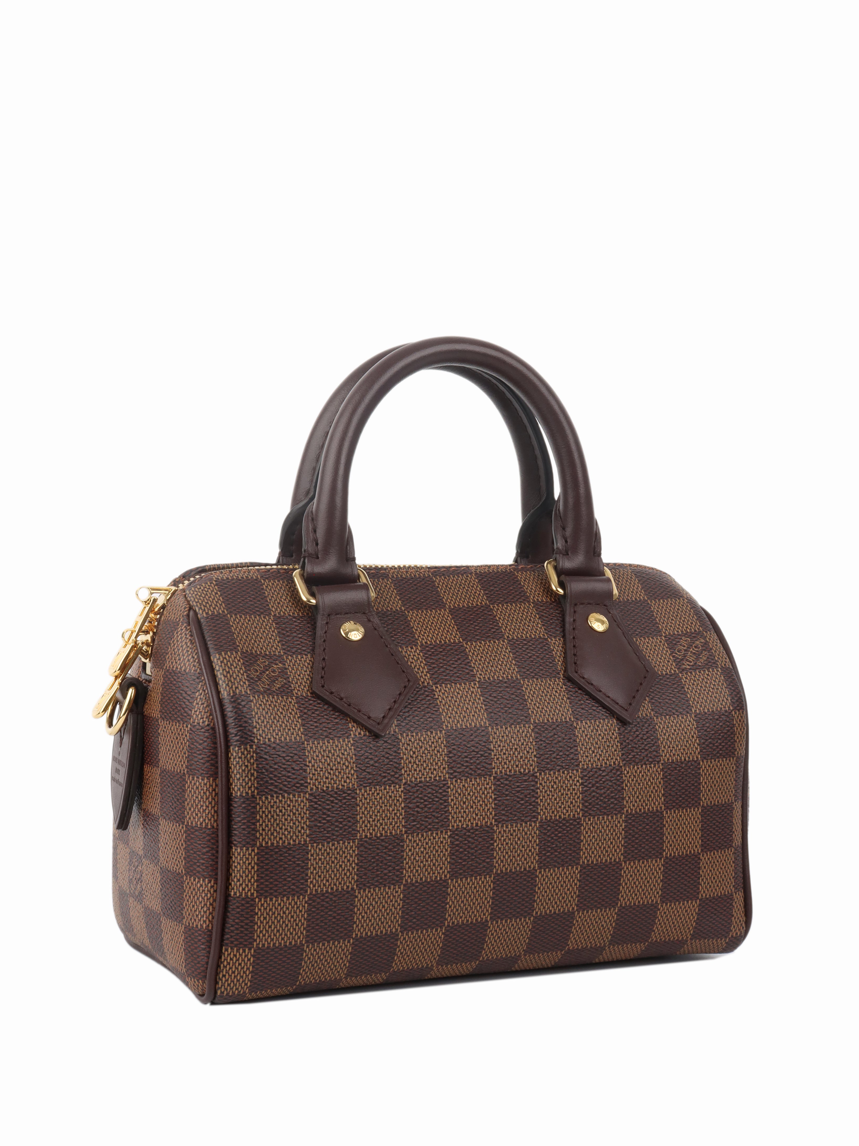 Louis Vuitton Damier Ebene Speedy 20 Bandouliere Crossbody Bag - Luxury Designer Handbag for Women, Perfect for Work, Travel & Everyday Use