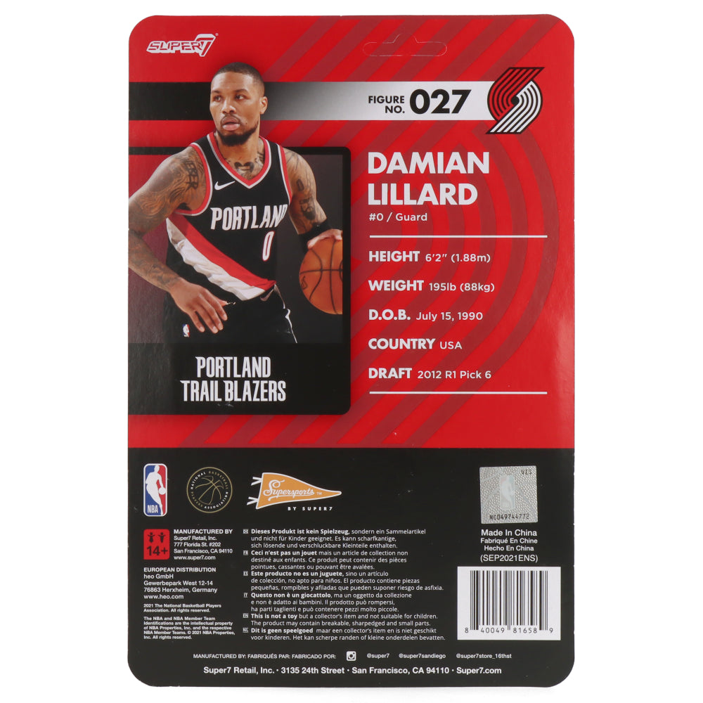 Damian Lillard Trail Blazers NBA Action Figure - SuperSports Wave 4 Collectible Toy for Basketball Fans - Perfect for Display, Gifts, and Game Room Decor