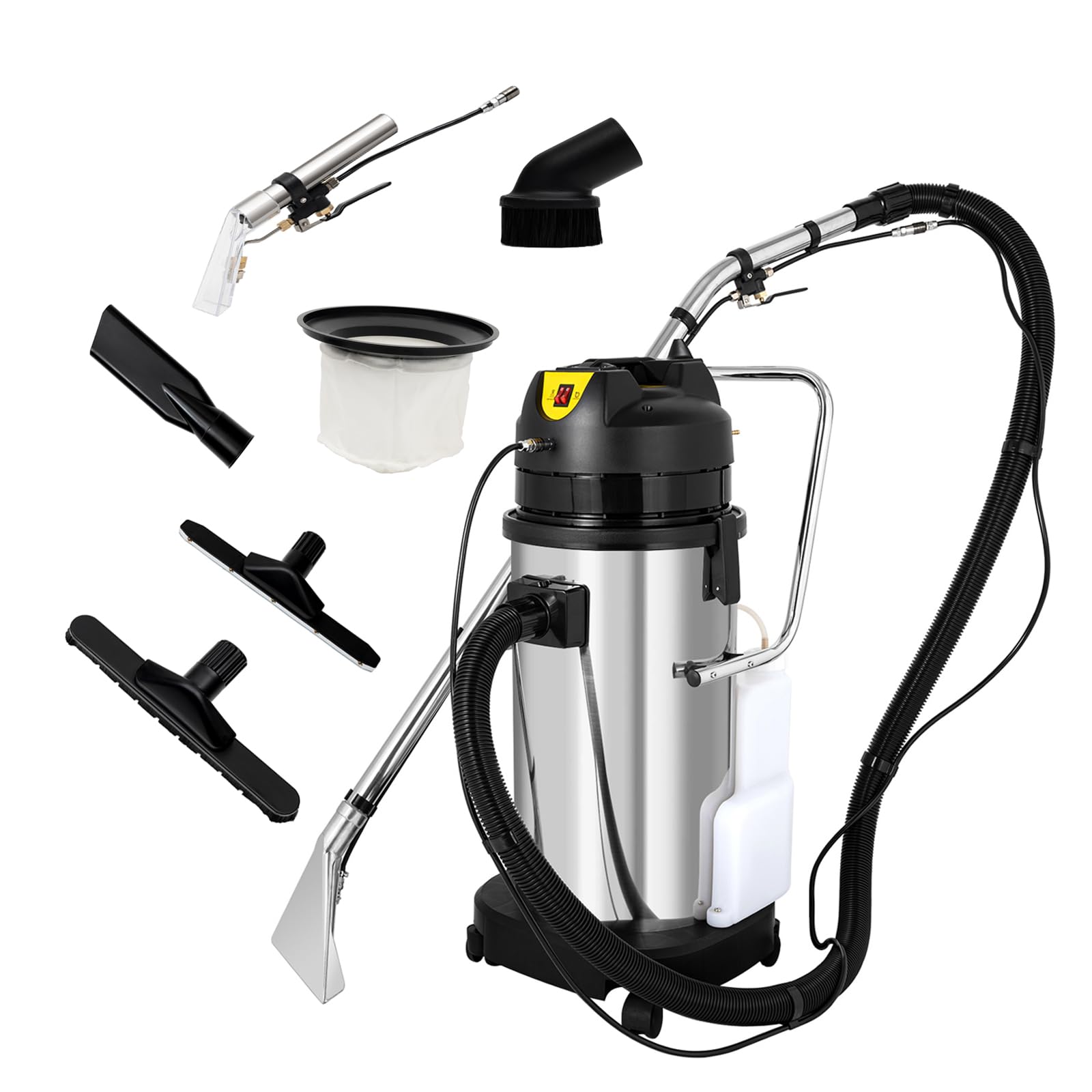 11Gal Commercial Carpet Cleaning Machine - 3-in-1 Carpet Extractor, Sprayer & Vacuum Washer with 1000W Motor & 40L Tank for Deep Cleaning Carpets, Upholstery & Auto Detailing | Perfect for Hotels, Offices & Car Wash Businesses
