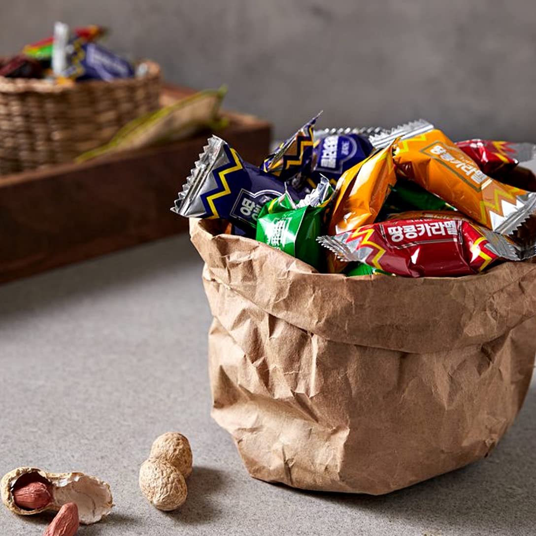 Delicious Korean Peanut Caramel Candy - Creamy Caramel Squares with Rich Flavor | Individually Wrapped Brown Candies | Perfect for Snacking, Gifts & Party Favors