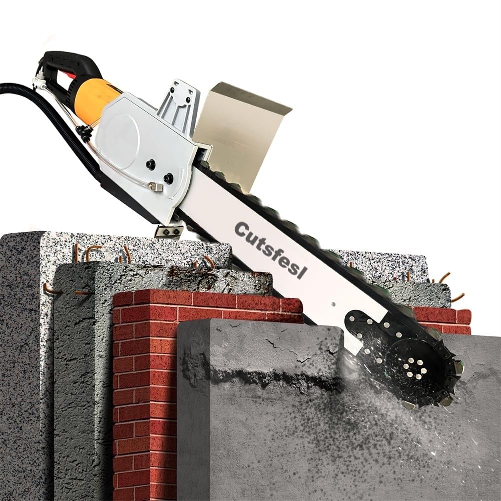 8800W Electric Concrete Saw with Brushless Motor - 6000 RPM Dust-Free Cutting for Brick, Marble & Walls - 18.89