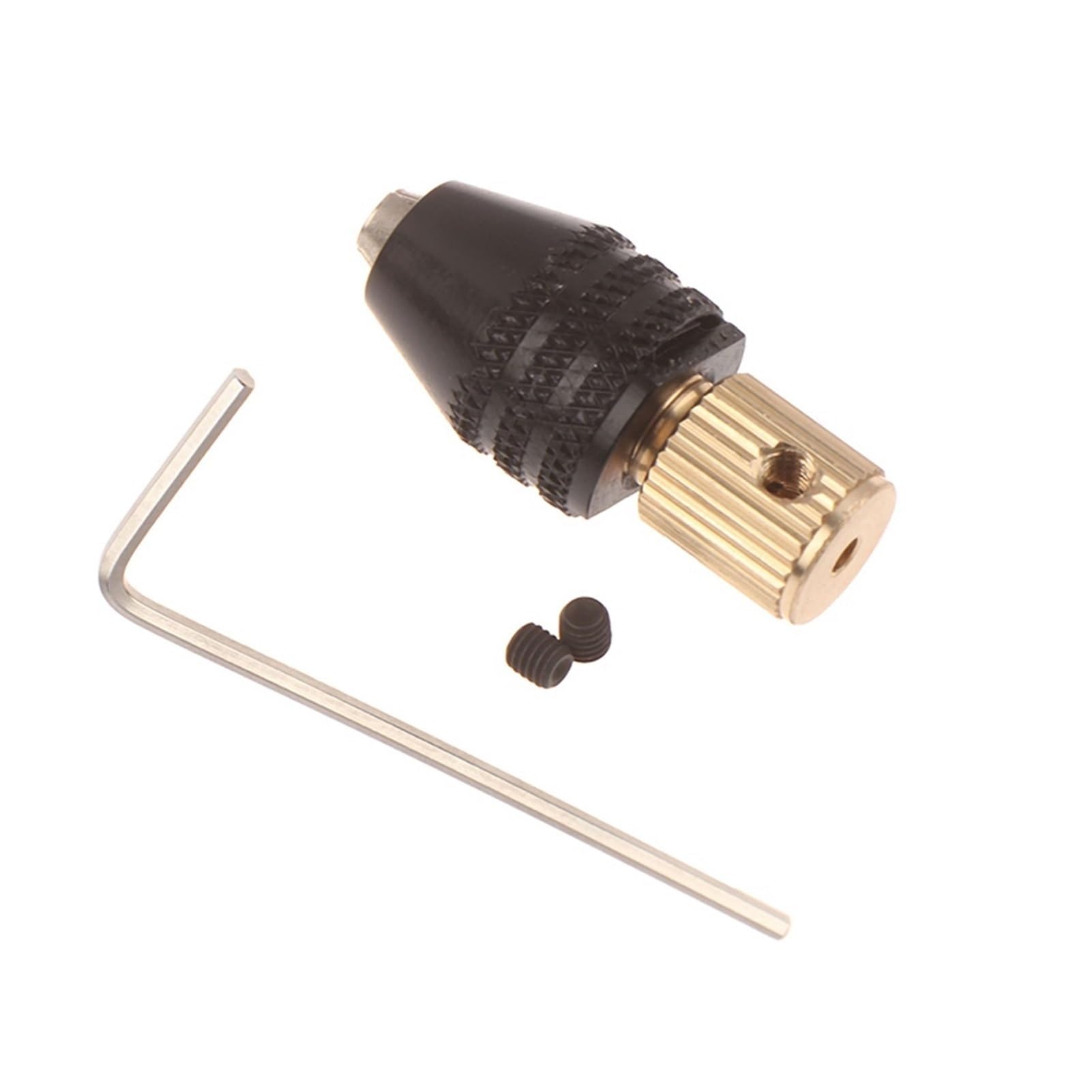 1 Set Mini Electric Motor Shaft Drill Chuck Fixture 0.5-3.2mm with Hex Adapter (2.3mm/3.17mm/5mm) - Perfect for DIY Projects, Jewelry Making & Small Precision Drilling