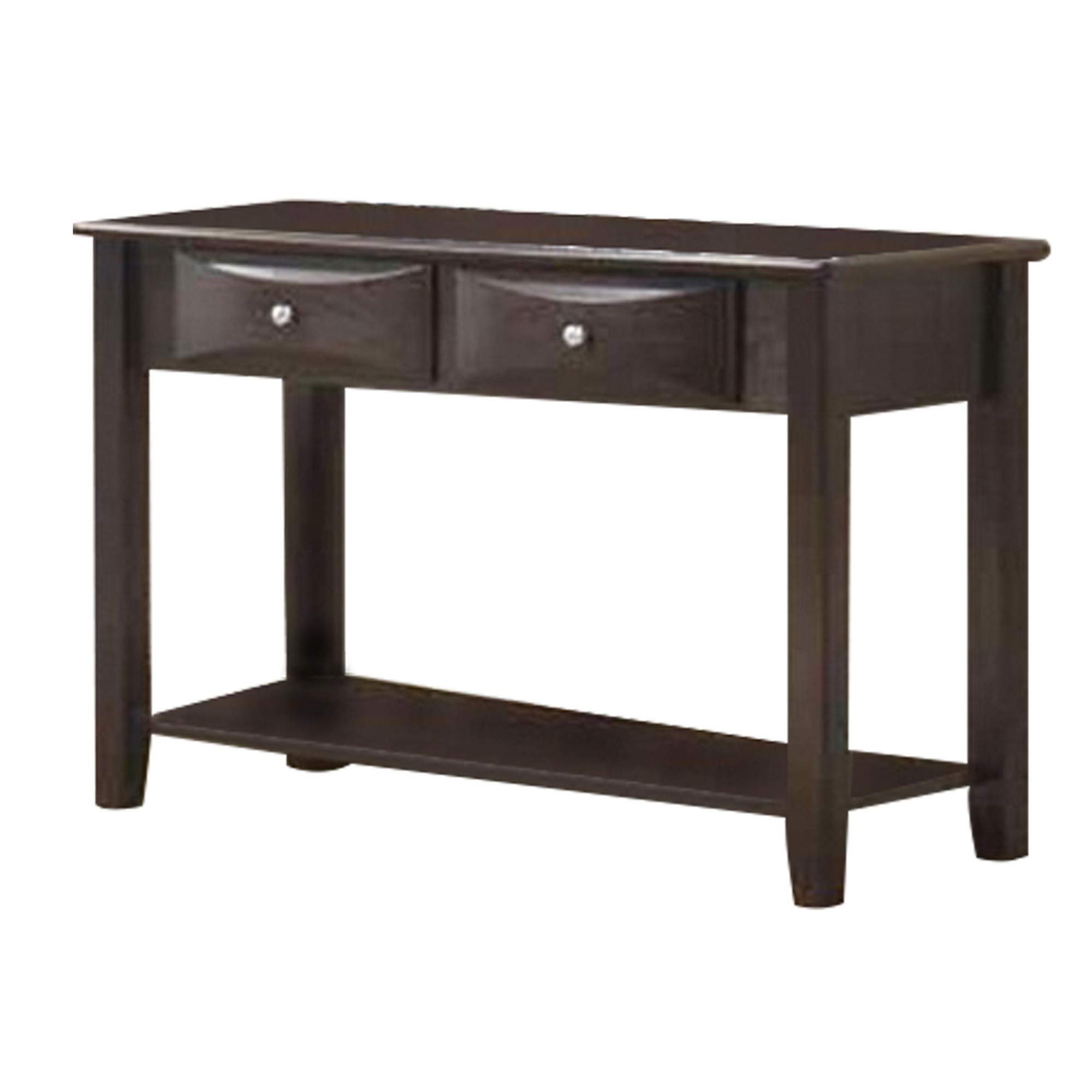 Benjara Solid Wood Console Table with 2 Spacious Drawers - Rustic Brown Entryway Sofa Table for Hallway, Living Room & Foyer Decor