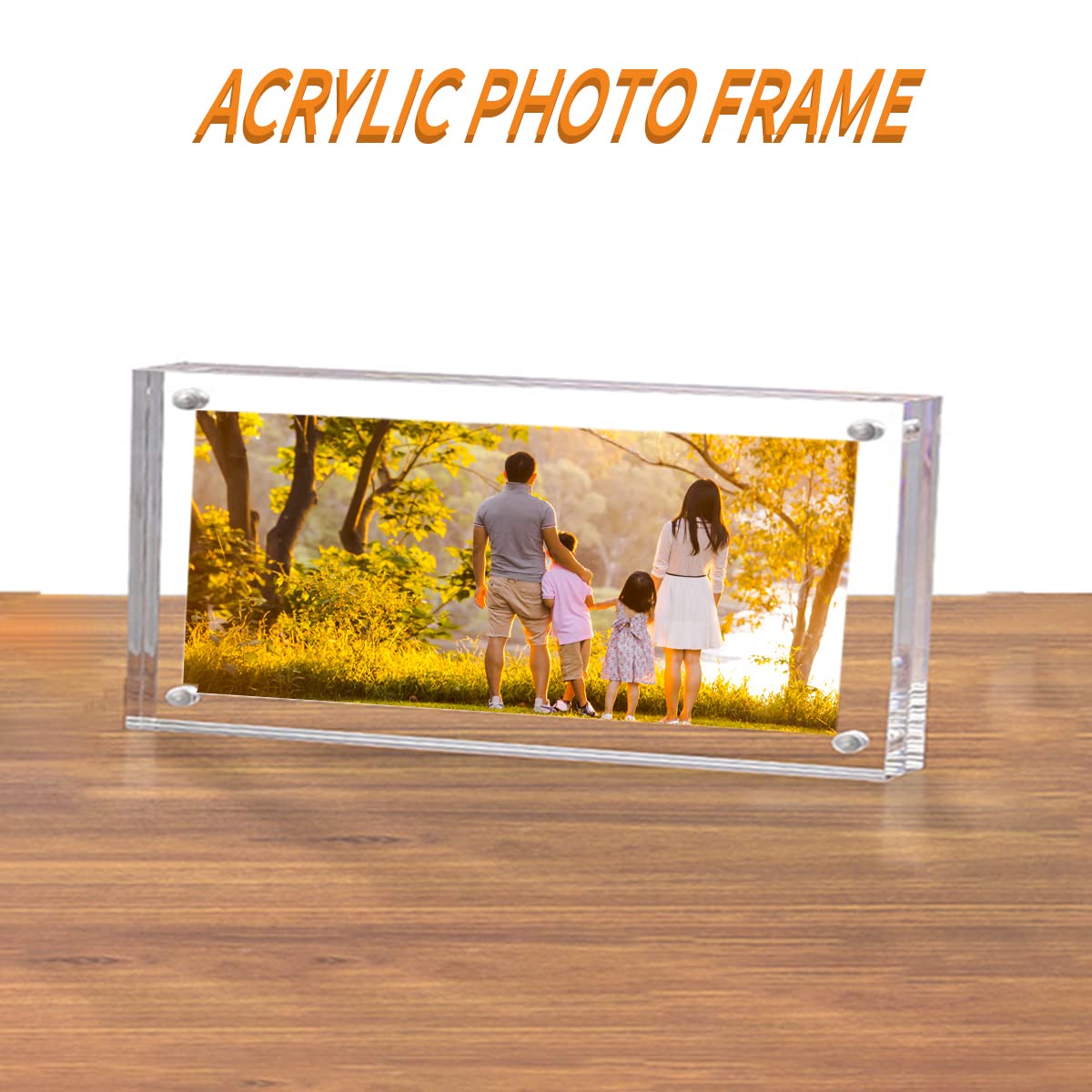 2x6 Acrylic Picture Frames - Clear Double-Sided Display for Tickets, Postcards & Photos - 12+12mm Thick Tabletop Magnetic Frames - Perfect for Family Memories, Office Decor & Gift Displays