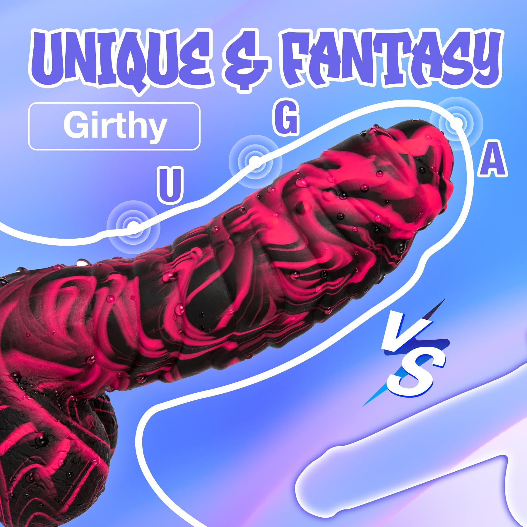 Realistic 7.16 Inch Silicone Dildo for Adults - Thick Monster Cock with Strong Suction Cup, G-Spot & Clitoral Stimulation Toy for Women, Men & Couples | Perfect for Solo Play, Couples Intimacy & BDSM Scenes