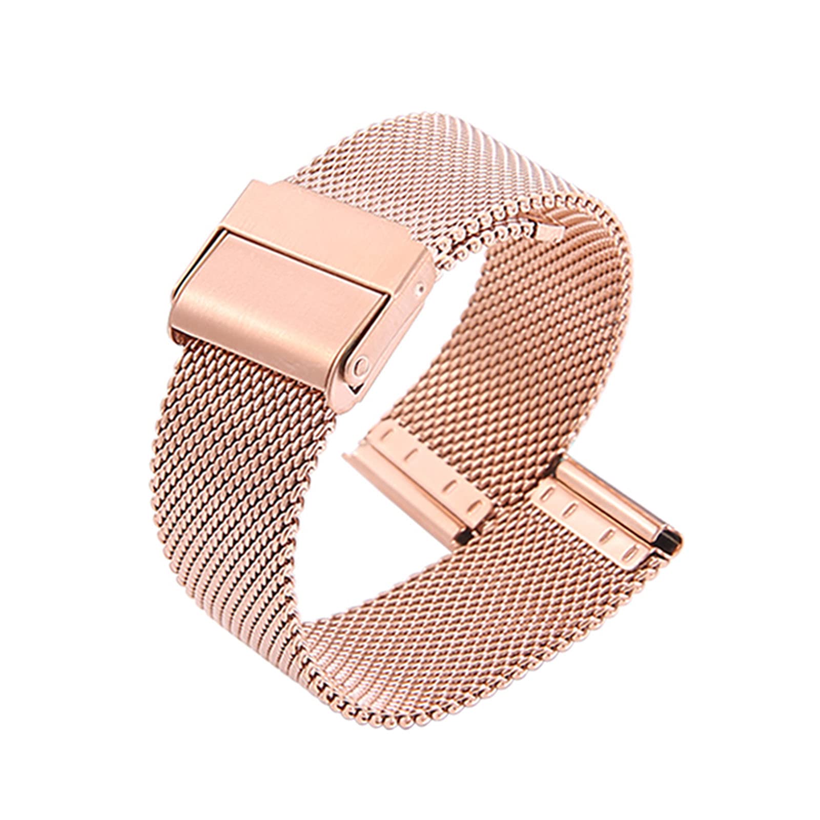 Quick Release Stainless Steel Mesh Watch Band - 24mm Rose Gold Metal Strap Replacement for Men & Women, Compatible with Most Smart Watches, Perfect for Work, Travel & Everyday Wear