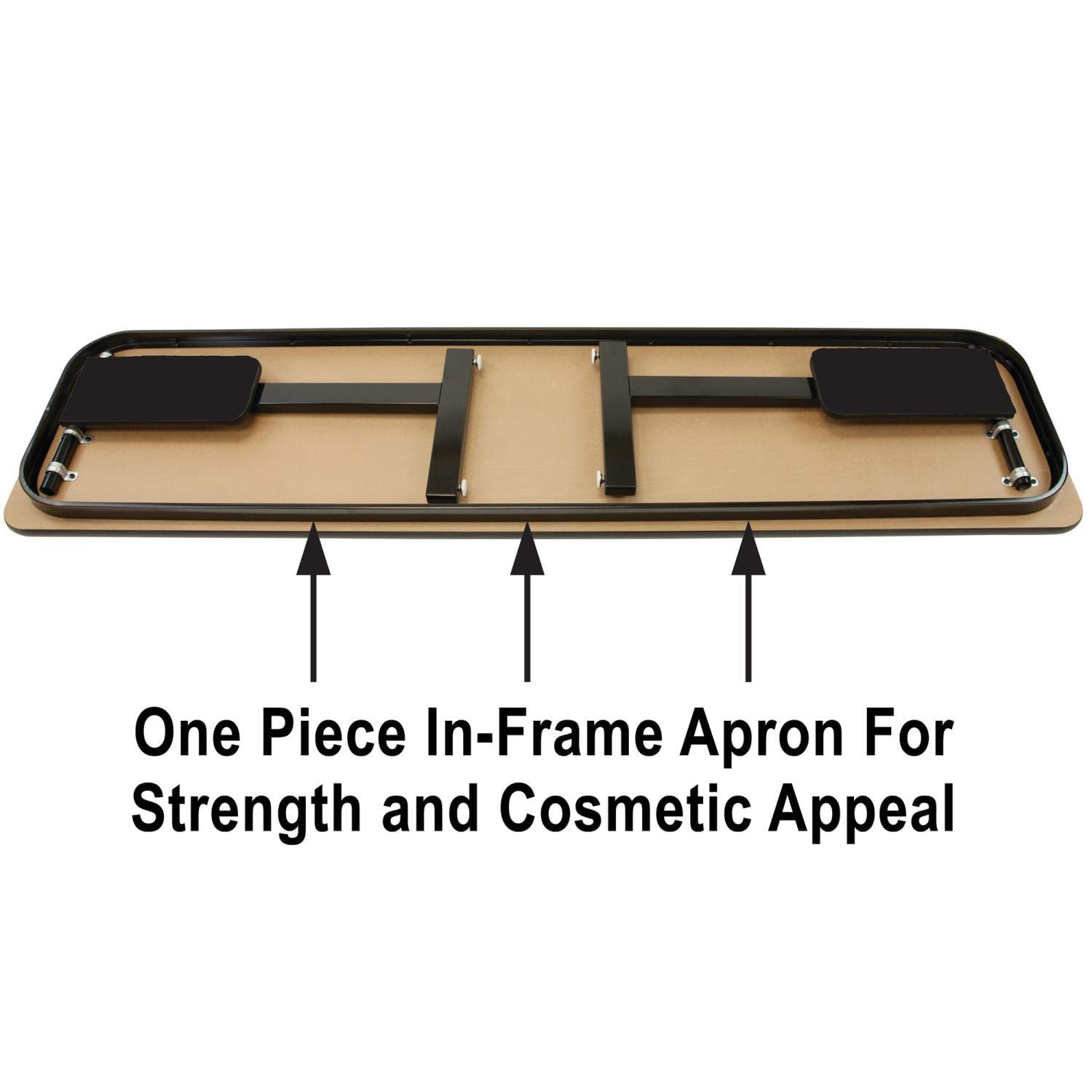 SP 18x60 Contemporary Metal/Wood Folding Seminar Table in Black Granite - Durable Conference & Event Table for Office, Classroom, Meeting & Banquet Use