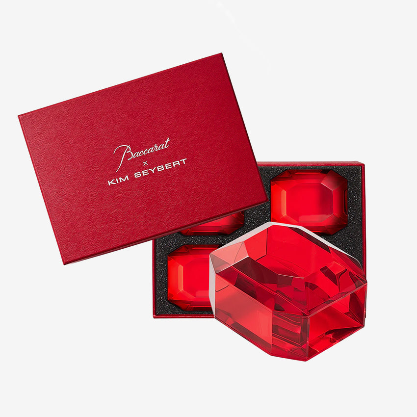 Luxury Baccarat X Kim Seybert Octagon Napkin Ring Set of 4 - Elegant Table Setting for Fine Dining & Special Occasions