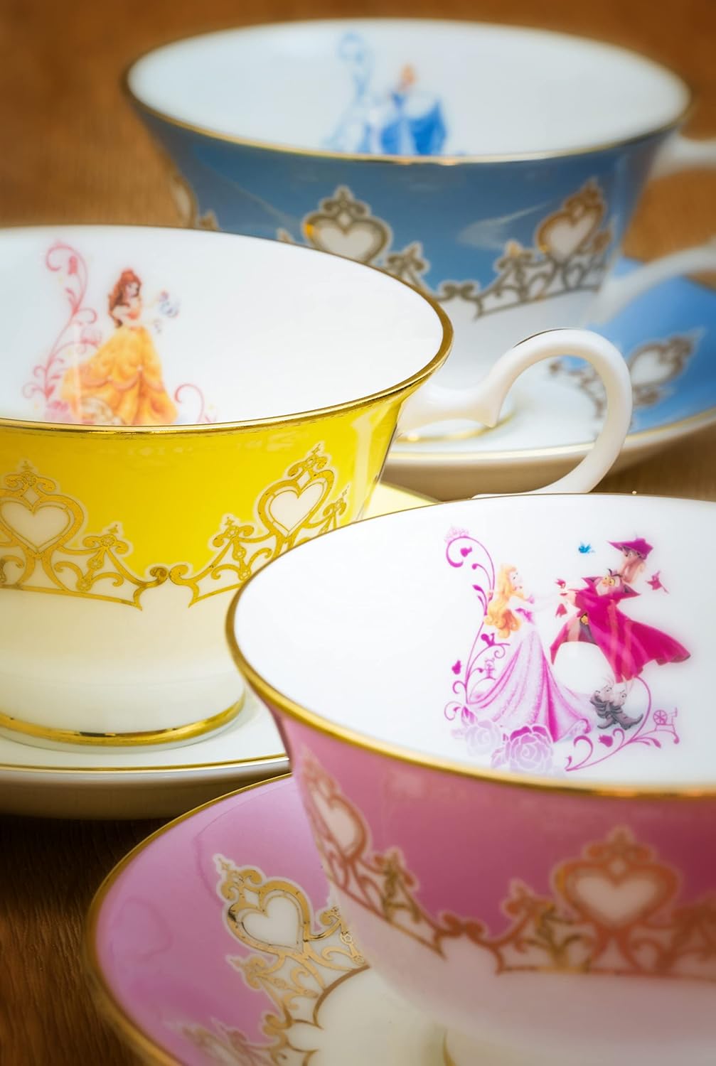 Disney Sleeping Beauty Aurora Bone China Tea Cup and Saucer Set - Elegant English Ladies Tea Party Collection - Perfect for Afternoon Tea, Bridal Showers & Disney Princess Themed Events