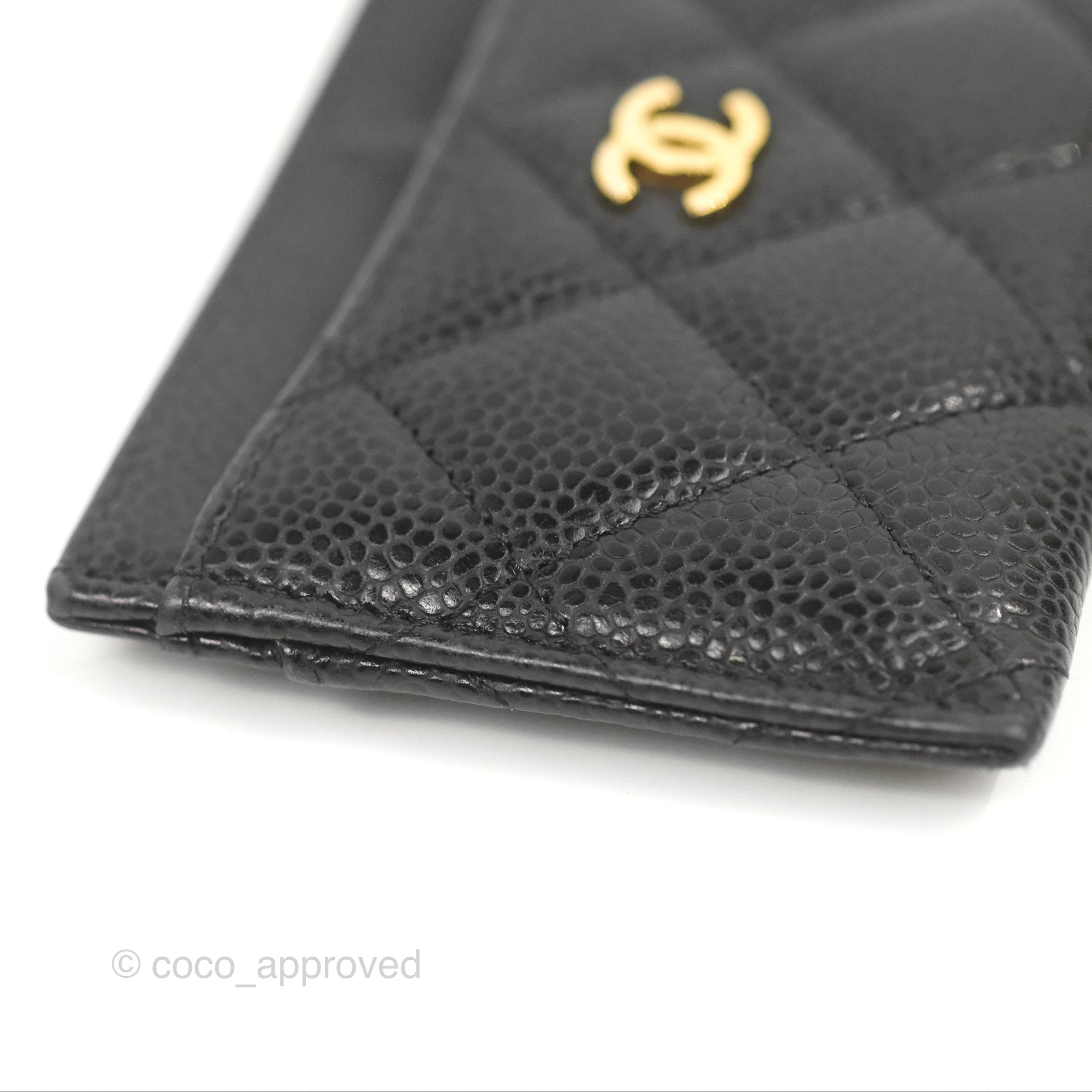 Chanel Classic Flat Card Holder in Black Caviar Leather with Gold Hardware - Perfect for Everyday Use & Luxury Gift Giving