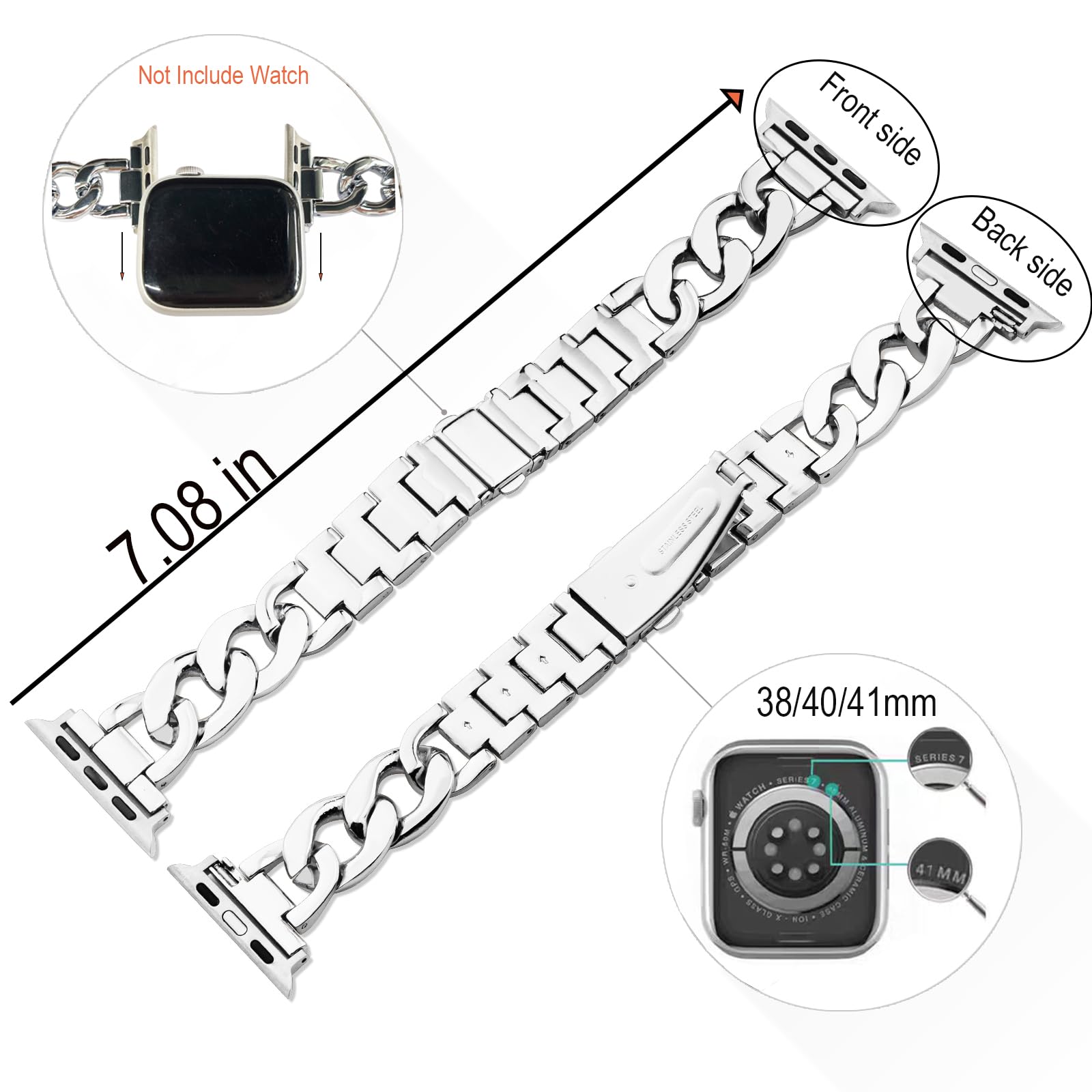 Kolgios 38mm 40mm 41mm 42mm 44mm 45mm 46mm Women's Fashion Smartwatch Bands - Compatible with Apple Watch Series 10/9/8/7/6/SE/5/4 - Stylish Replacement Bracelet Strap for iWatch - Perfect Gift for Her - Ideal for Workouts, Office Wear & Everyday Fashion Accessory