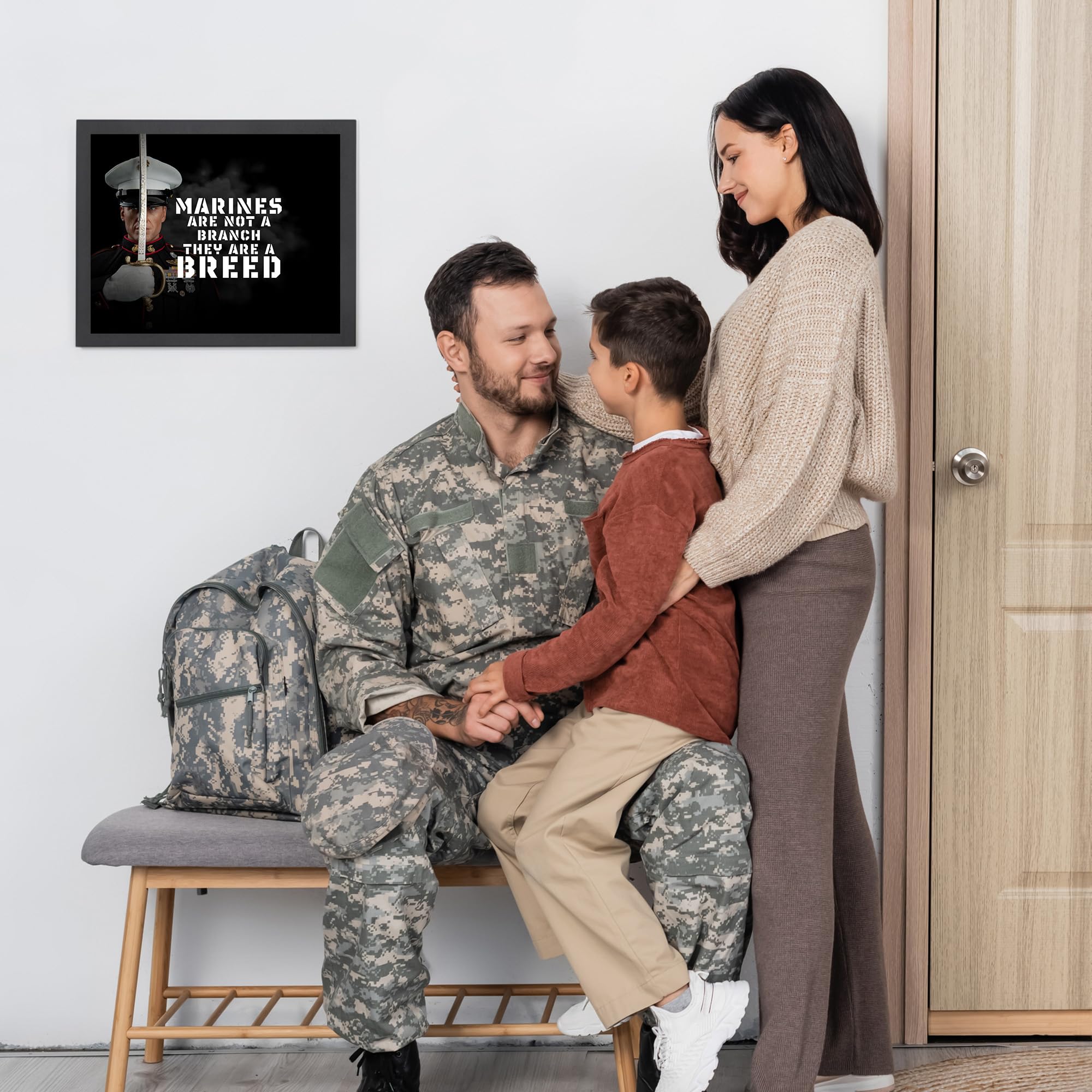 US Marine Corps Military Wall Art Print - Motivational Marine Decor for Home, Bedroom, Living Room & Office - Unframed 10x8 Inches - Perfect for Veterans Day, Military Appreciation & Patriotic Home Decor