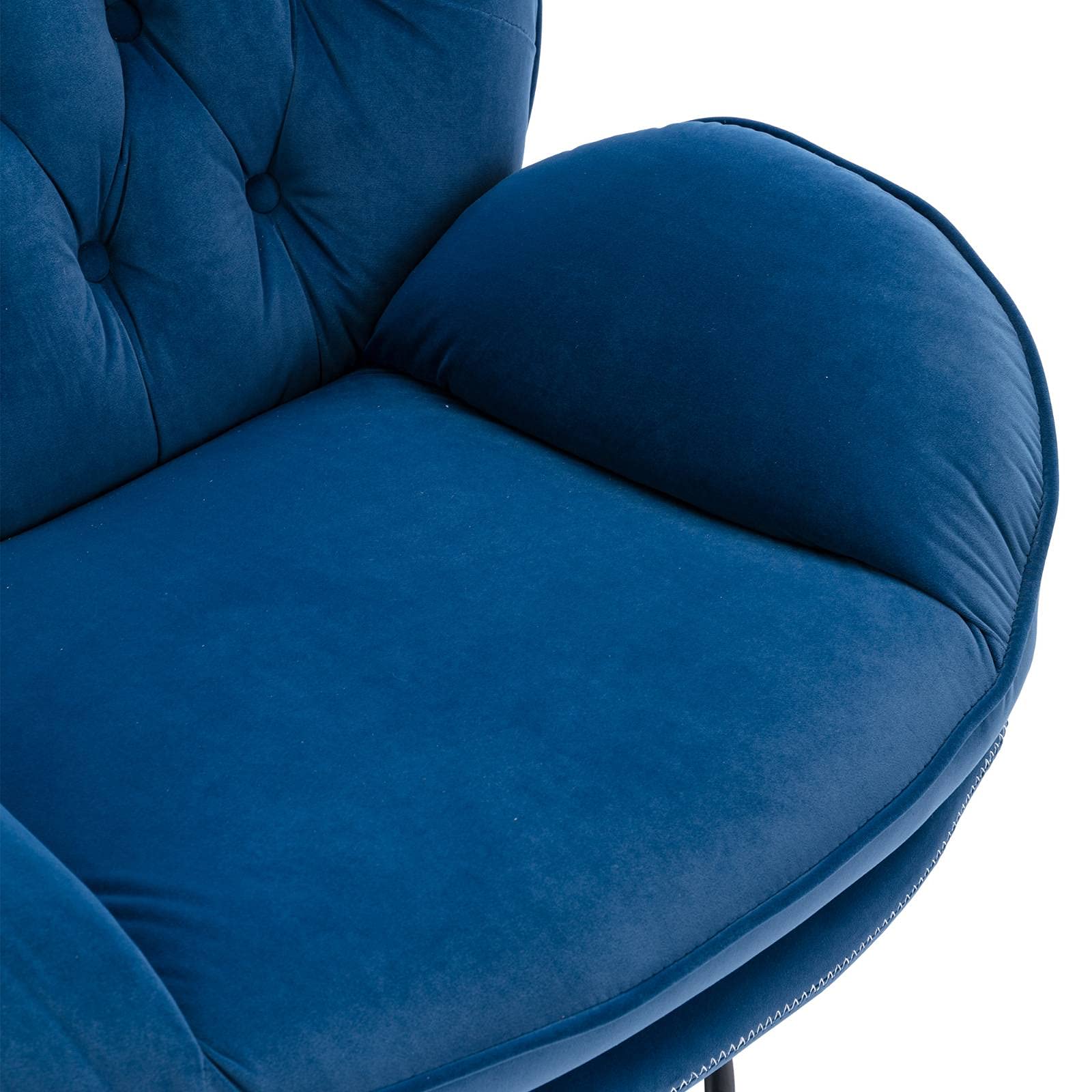 Velvet Swivel Accent Chair with Ottoman - Modern Living Room Lounge Chair with Footrest - Comfortable Reading & Relaxation Chair for Home Office, Bedroom, or Apartment Decor