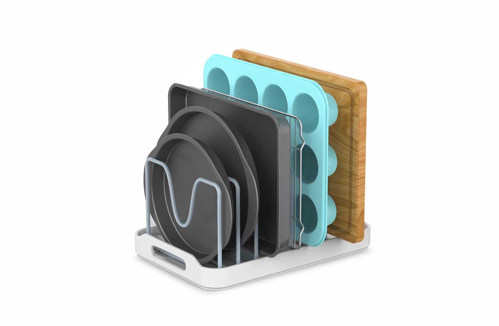 EVERIE Pot Lid Organizer - Space Saving Kitchen Storage for Pots, Lids, Cutting Boards, Bakeware & Cookware | Perfect for Pantry, Cabinet & Countertop Organization