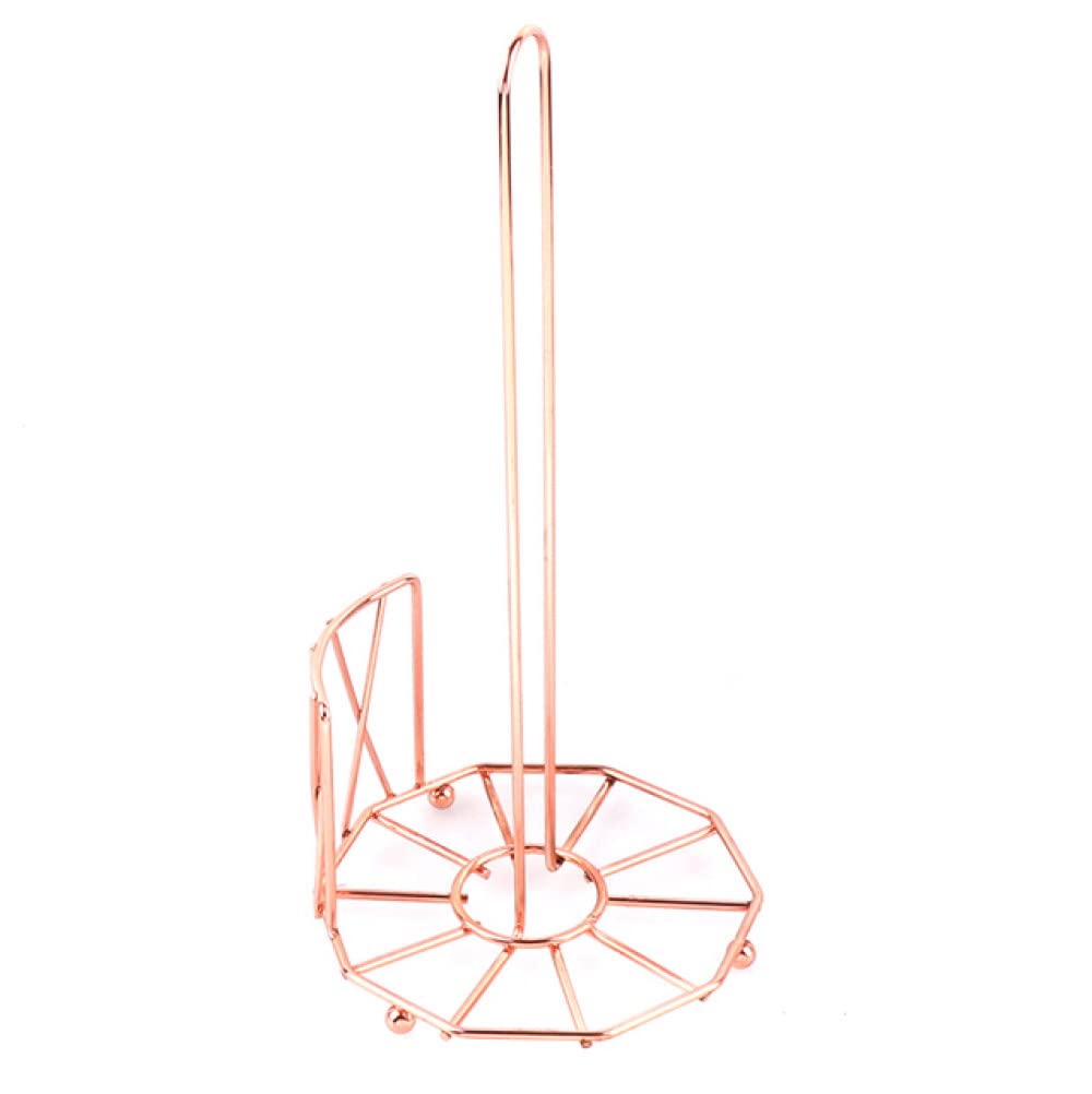 Stainless Steel Kitchen Roll Holder & Bathroom Tissue Stand - Rose Gold Multifunctional Paper Towel & Napkin Rack for Kitchen, Bathroom & Dining Table Decor - Space Saving Home Organizer