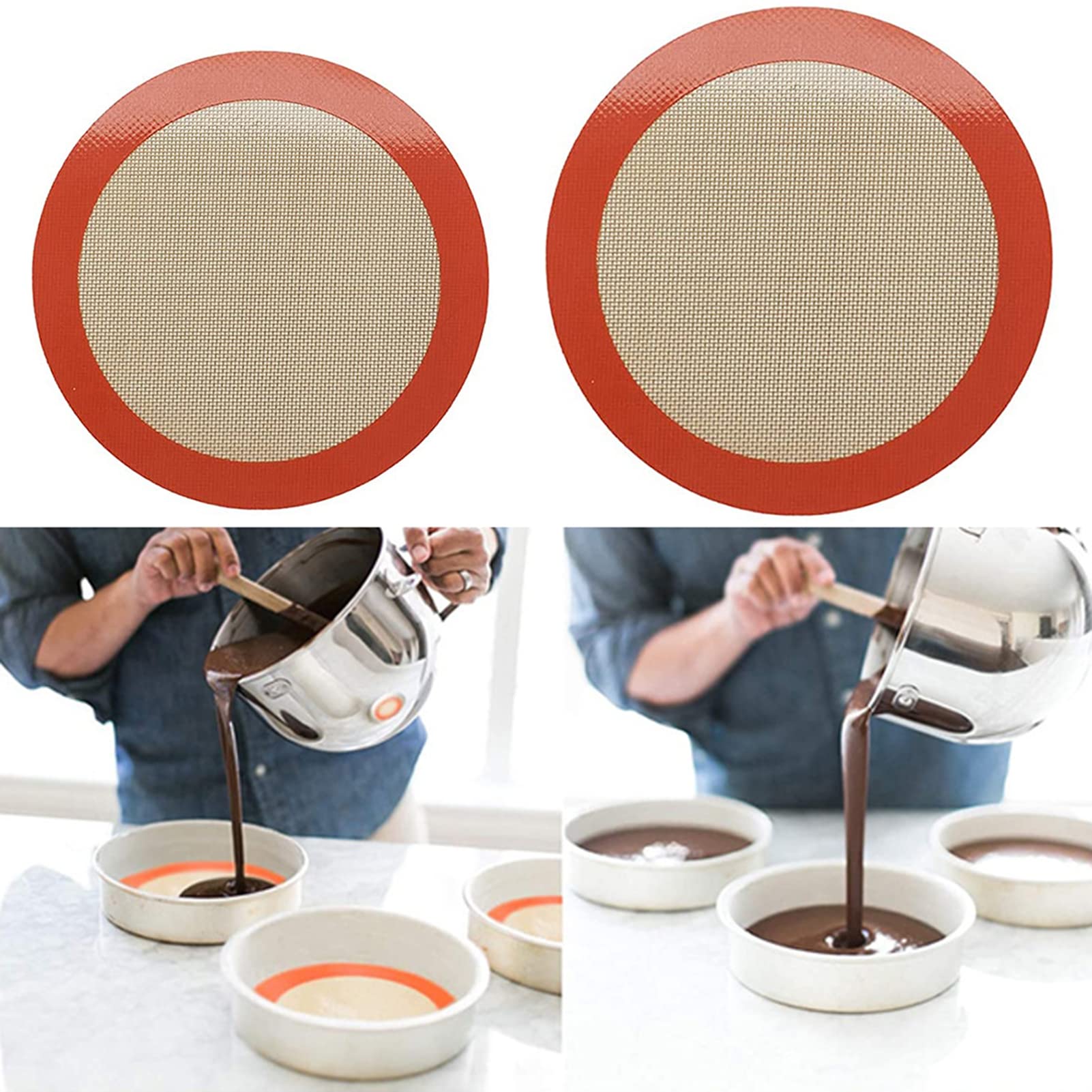 Non-Stick Silicone Baking Mat - Reusable, Heat-Resistant Round Baking Sheet for Cookies, Pastries & Bread - Perfect for Kitchen, Baking Trays & Oven Use