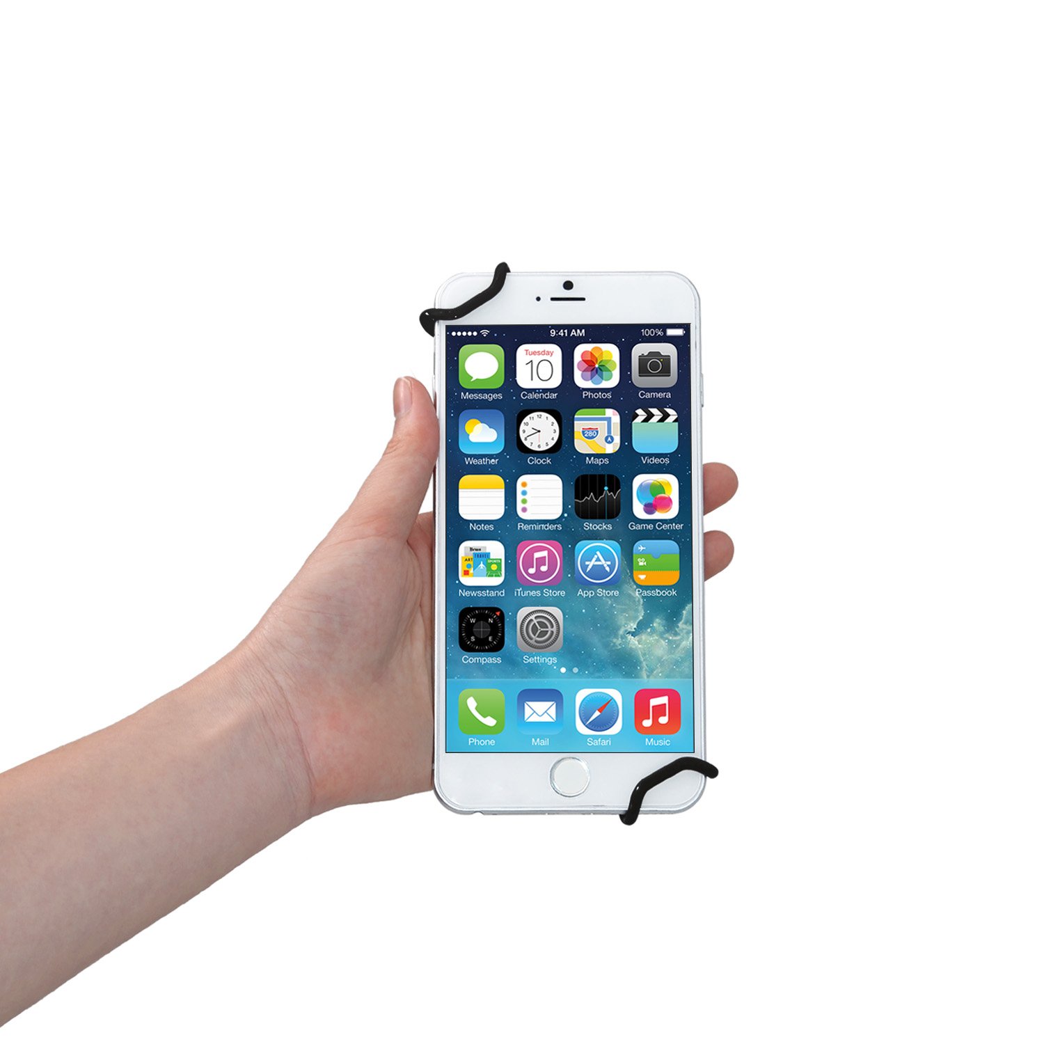 TFY Security Phone Hand Strap Holder with Adjustable Belt Stand - Compatible with iPhone 16/16 Plus/16 Pro Max/15 Pro/14/Xs Max/XR/SE & Samsung Galaxy S24/S23/Note 20/Huawei Mate 60 Pro - Anti-Drop Wrist Strap for Running, Hiking & Outdoor Activities (Black)