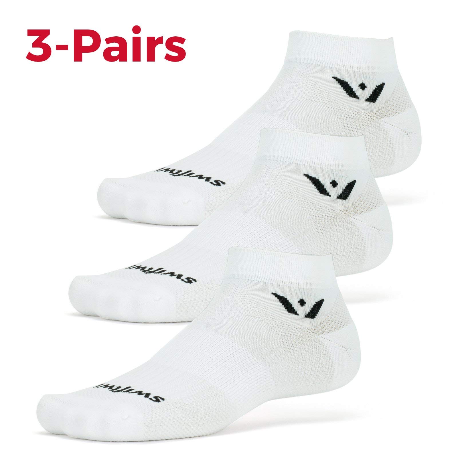 Swiftwick ASPIRE (3 Pairs) Ankle Running & Cycling Socks - Breathable Compression Socks for Men & Women - Perfect for Marathon, Gym Workout & Biking