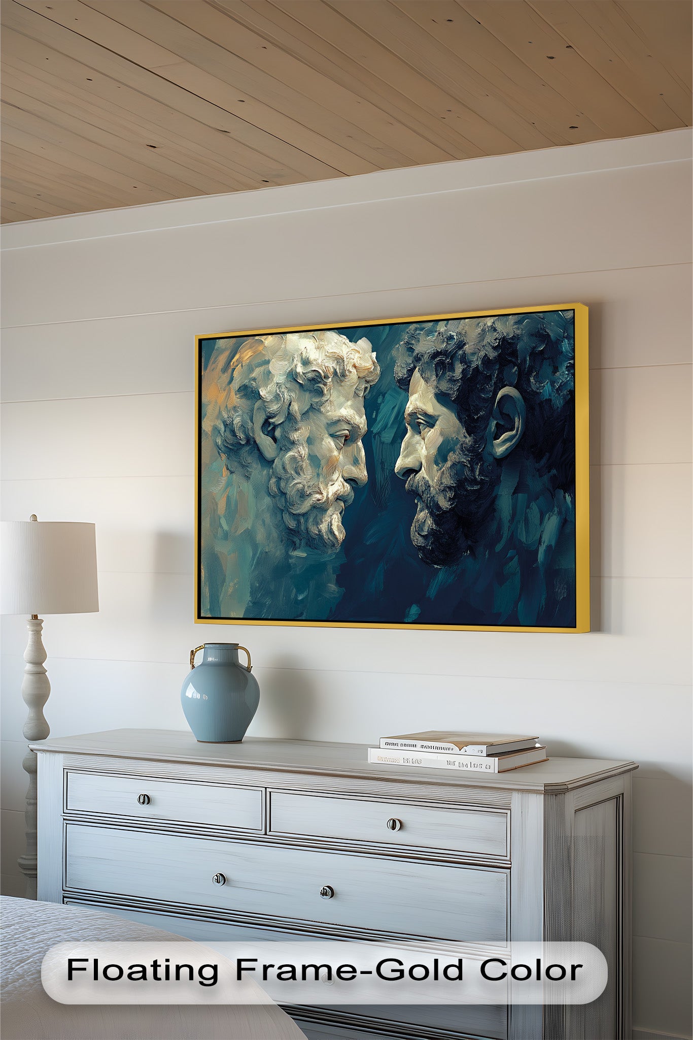 Clash of Titans Greek Mythology Oil Painting Wall Art - Ancient Gods Battle Scene Canvas Print for Living Room, Bedroom & Office Decor