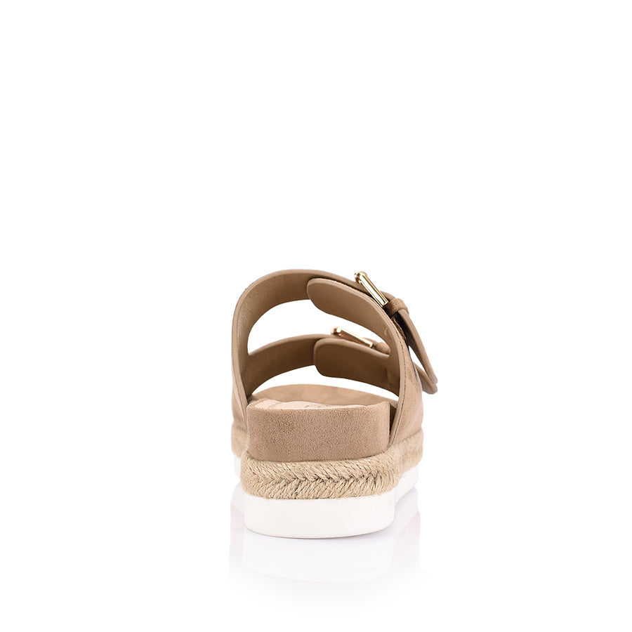 Premium Denmark Footbed Slides - Comfortable Microfiber Sandals for Men & Women | Perfect for Home, Beach, and Travel | Taupe Color