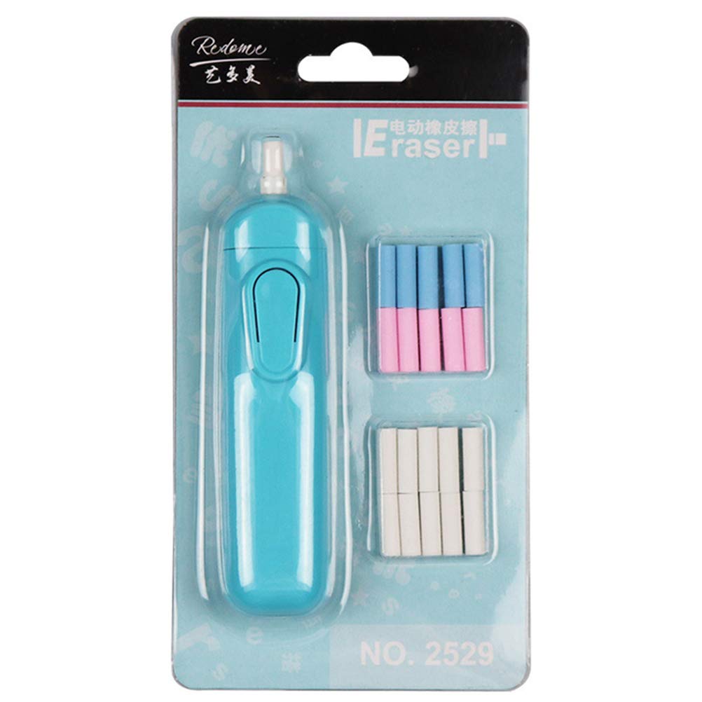 Automatic Electric Eraser Pen - Battery Powered (2 AAA) with 20 Eraser Refills - Portable Rubber Pencil Eraser for Artists, Students & Office Use - Perfect for Sketching, Drawing & Correcting Documents