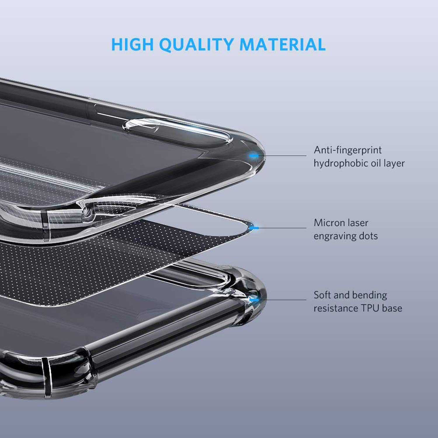 ORIbox Shockproof Case for iPhone XS Max - 4 Corner Protection | Slim Fit Durable Phone Cover for Everyday Use, Travel & Outdoor Activities