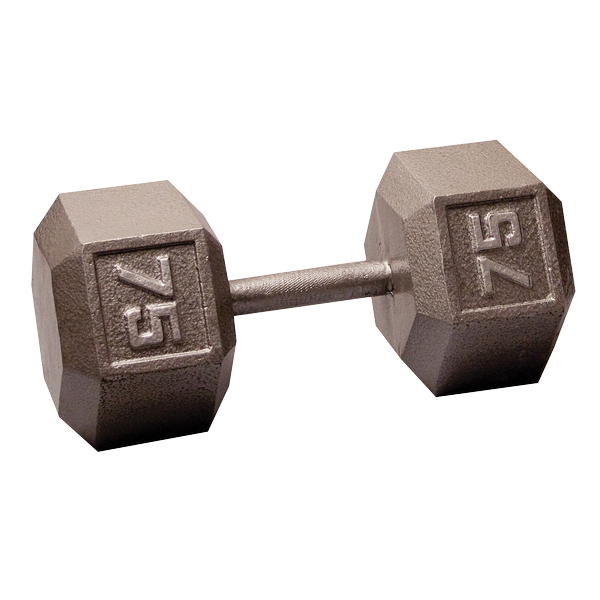 Body Solid Iron Hex Standard Dumbbell Set - 5-50 lbs Gray Dumbbells for Home Gym, Strength Training & Weightlifting | Perfect for CrossFit, HIIT & Muscle Building Workouts
