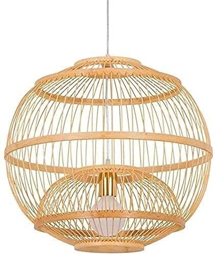 Creative Bamboo Chandelier - Handmade Round Rattan Pendant Light for Tea Room, Hotel, B&B, Restaurant & Dining Table Decor (Medium Size, Natural Color) | Perfect for Boho, Tropical & Asian-Inspired Interior Design