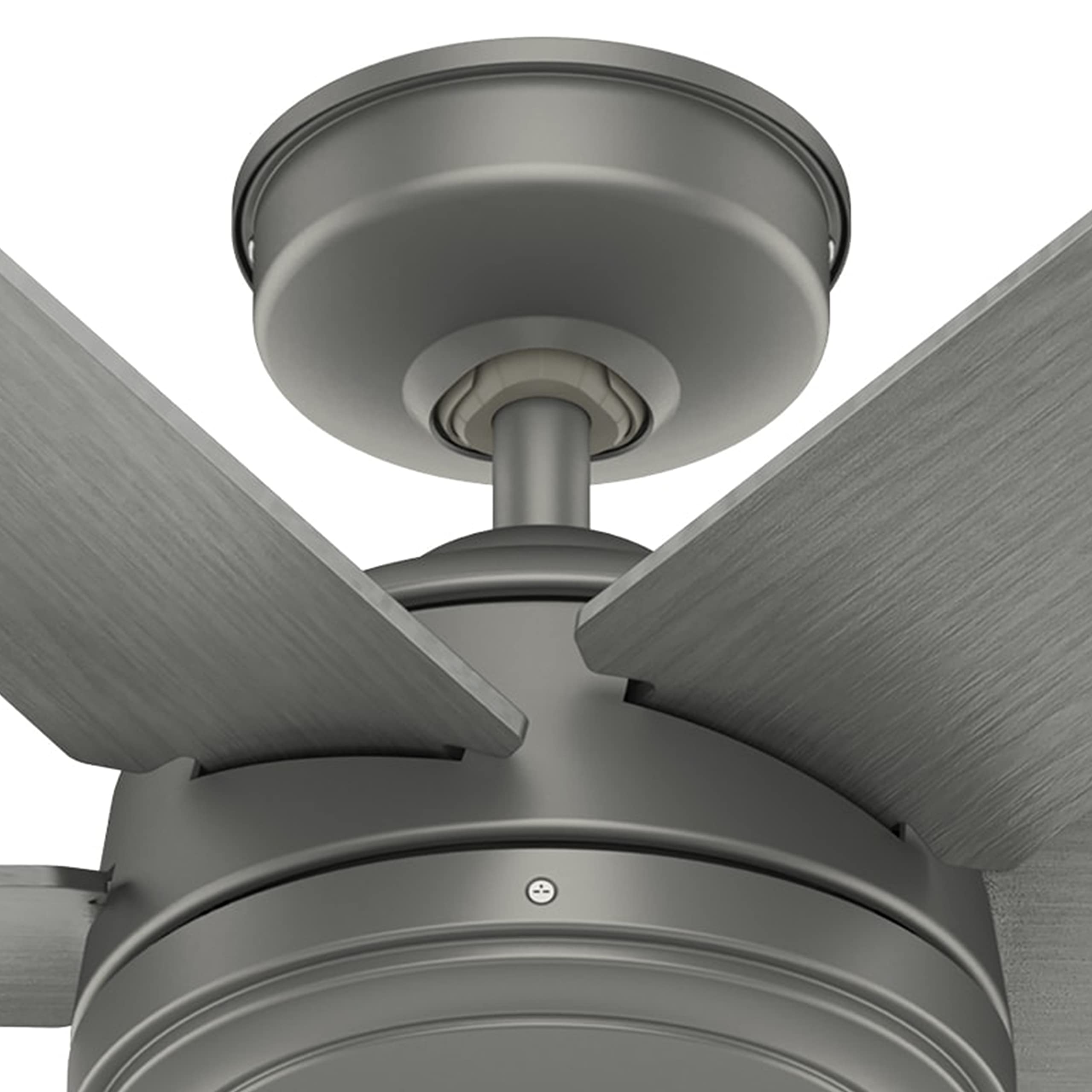 Hunter Fan 52 Inch Matte Silver Outdoor Ceiling Fan with 6 Blades - Energy Efficient, Weather Resistant - Perfect for Patio, Deck, and Covered Porch Areas (Renewed)